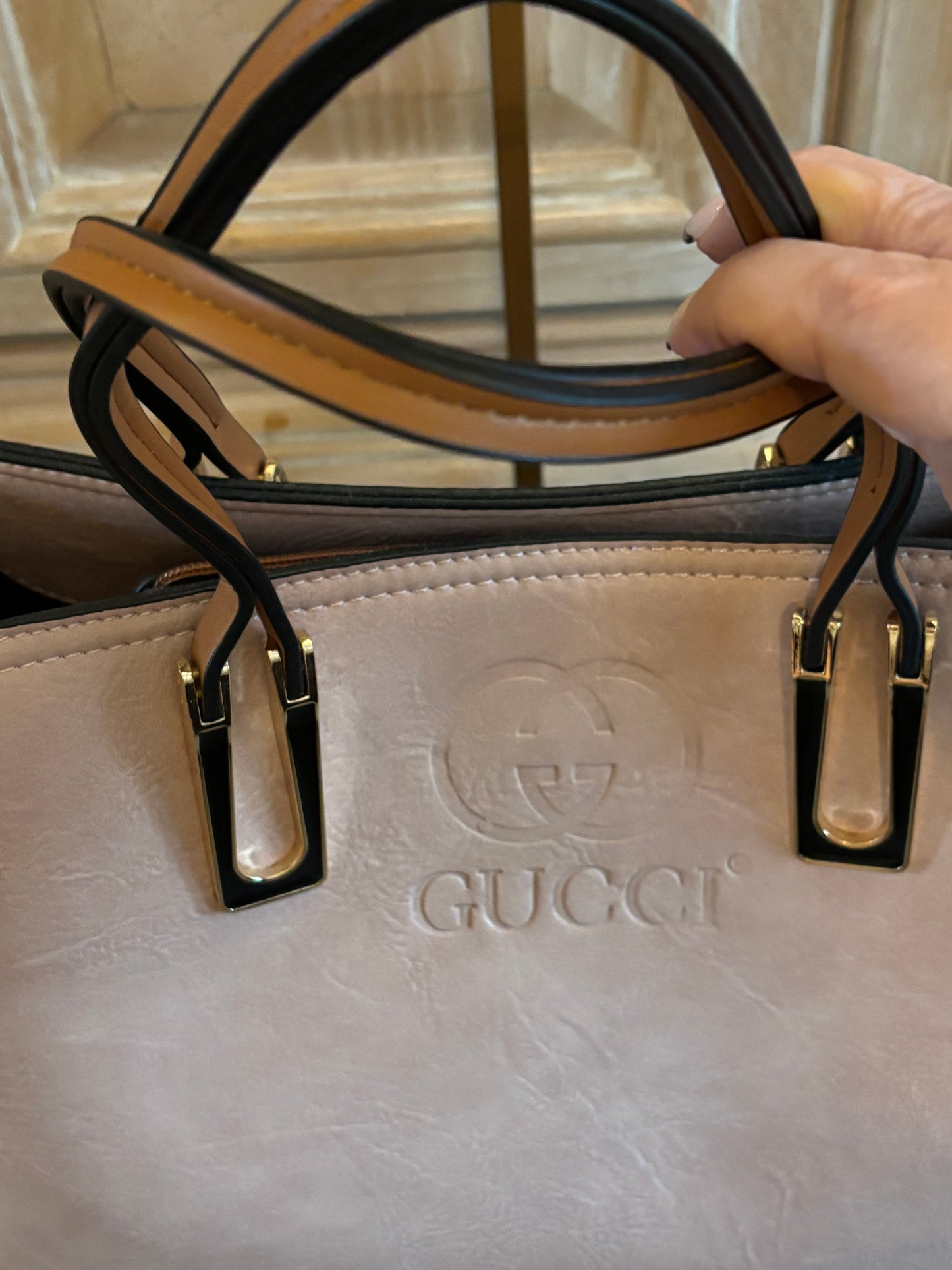 Gucci Pale Pink Double Handle Shoulder Bag 2463