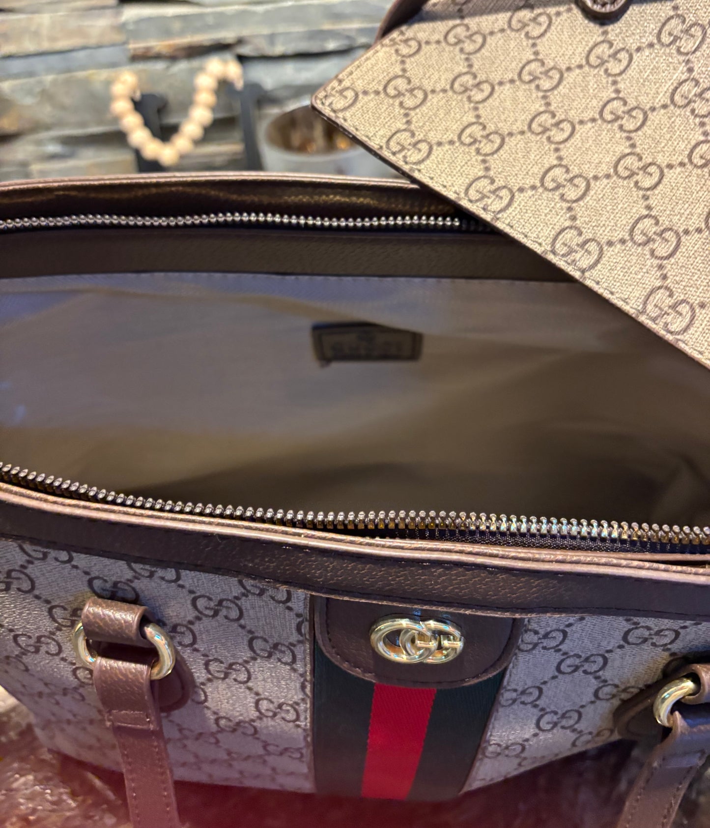 Large Gucci Monogram tote