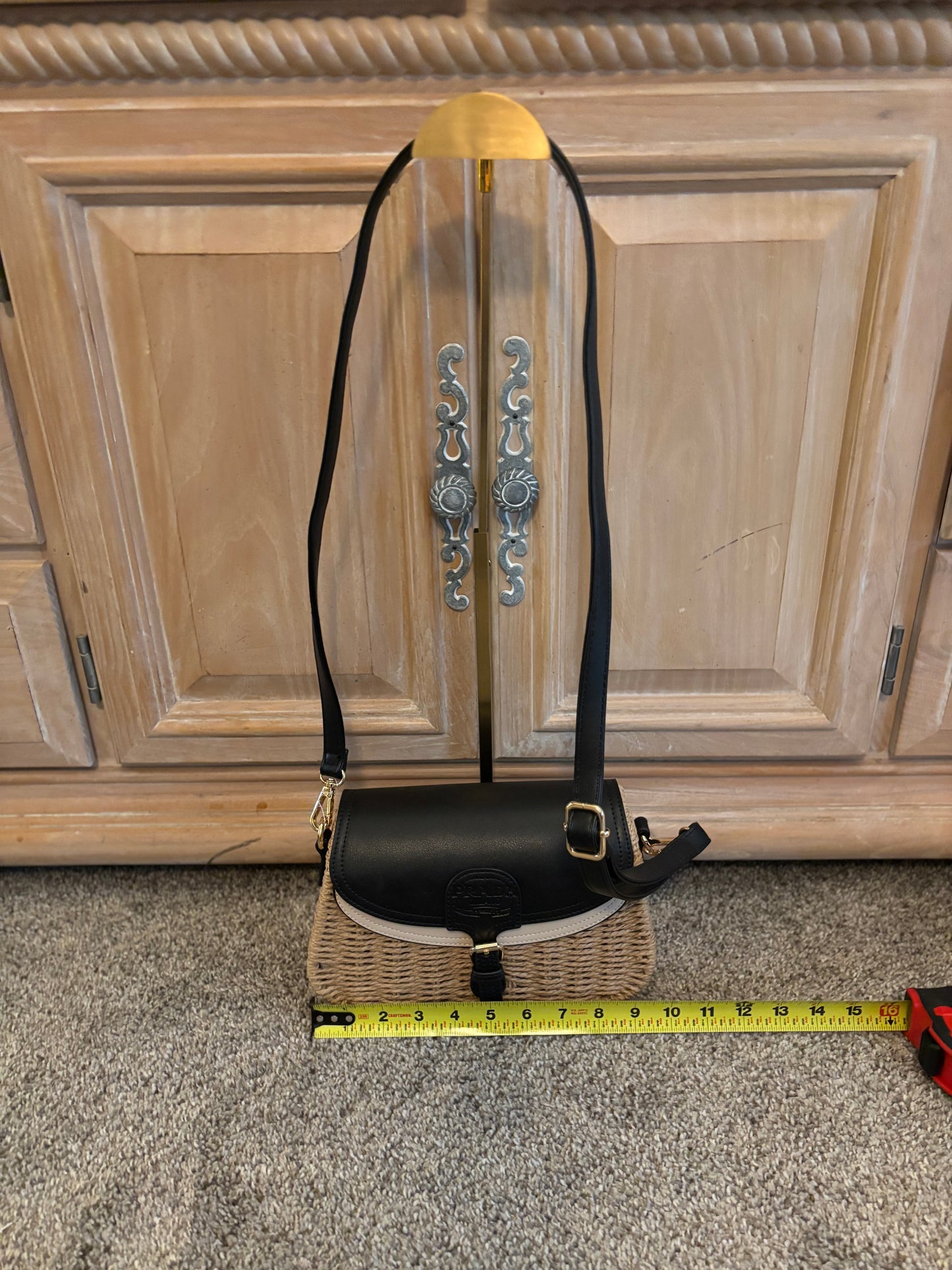 Prada Wicker Crossbody snap Closure 2471