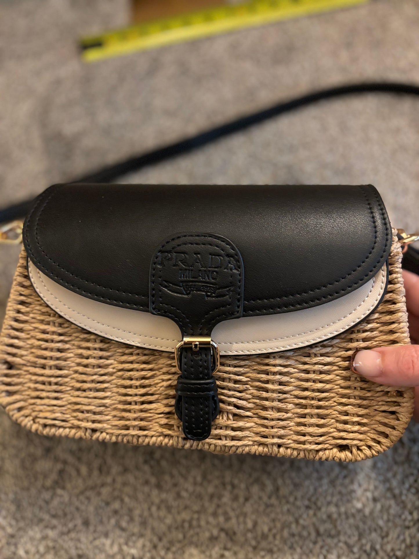 Prada Wicker Crossbody snap Closure 2471