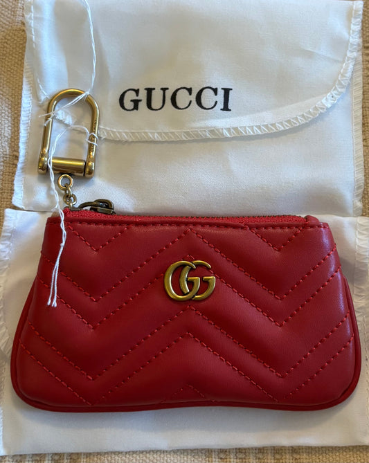 Gucci Zippered Key Pouch Red