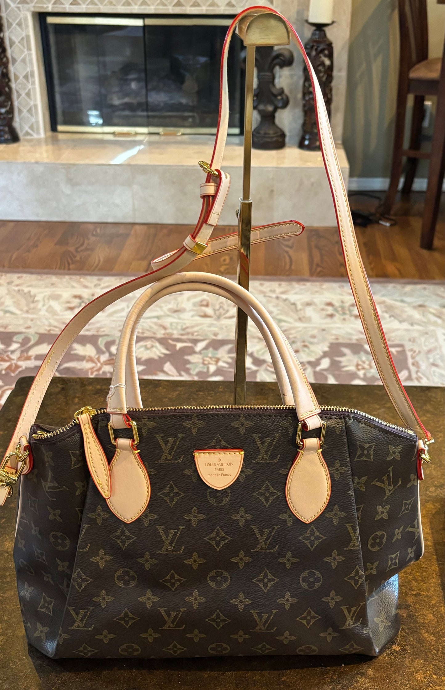 LV Monogram Zippered Bag with Crossbody