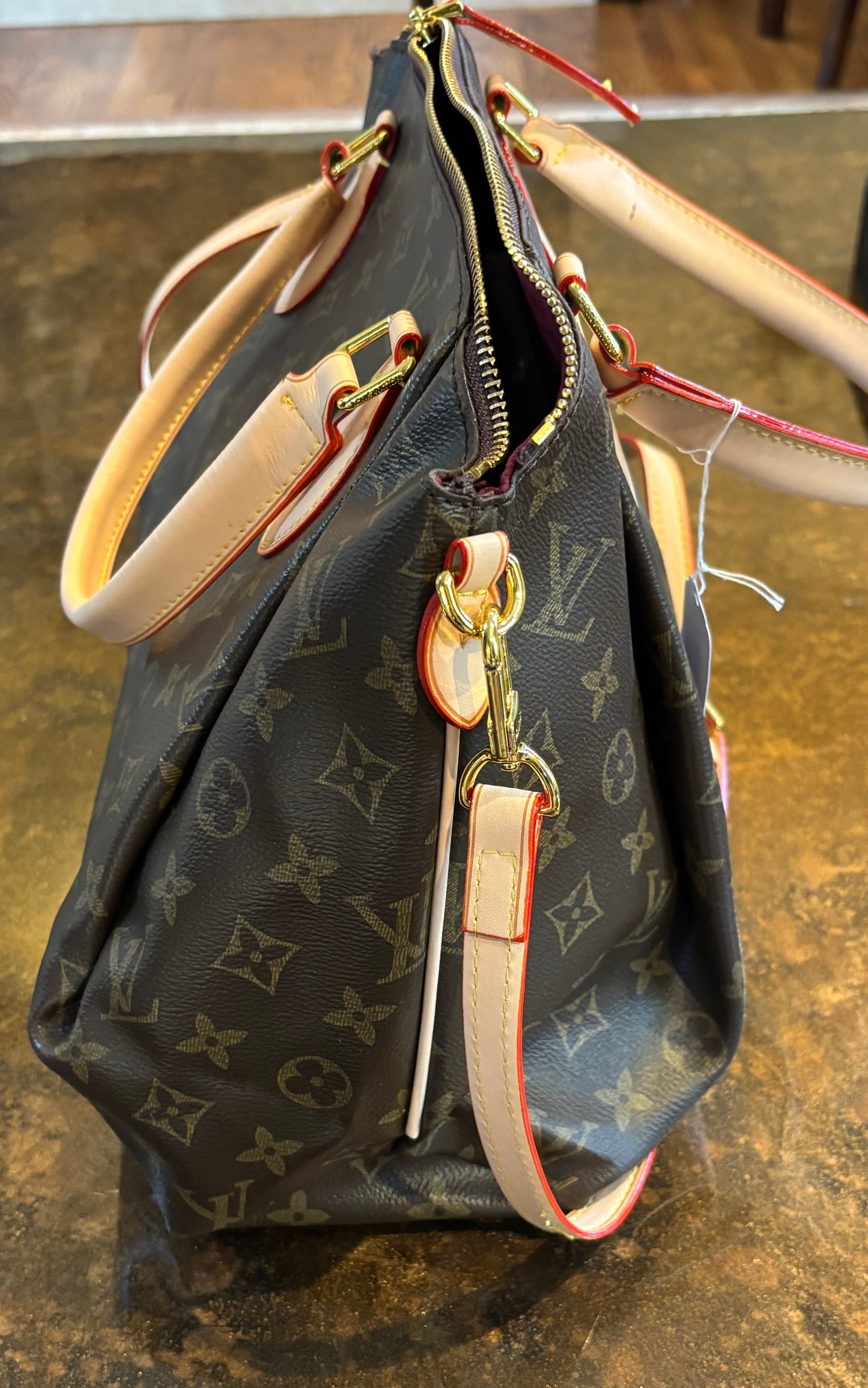 LV Monogram Zippered Bag with Crossbody