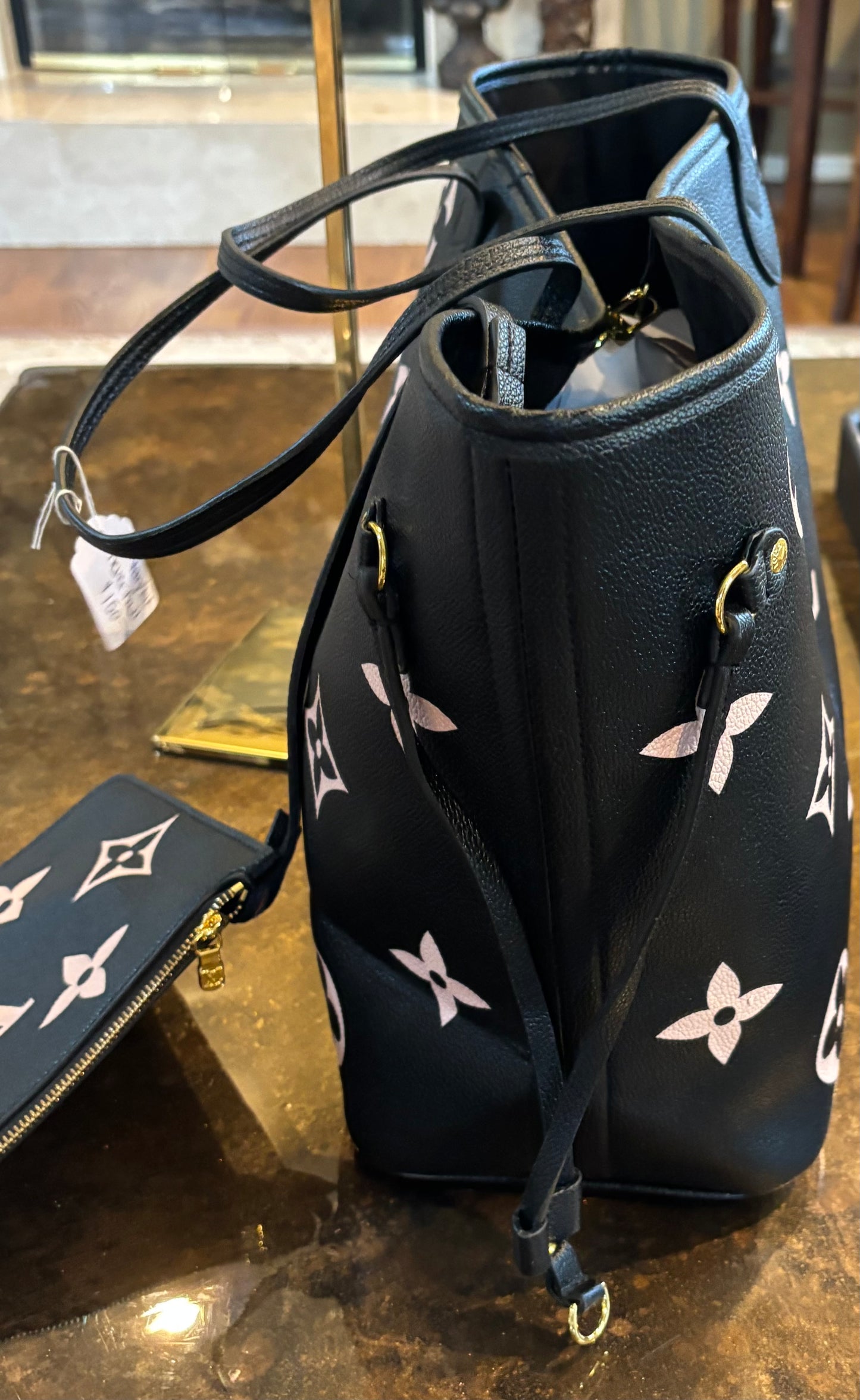 LV Neverfull Black/Tan