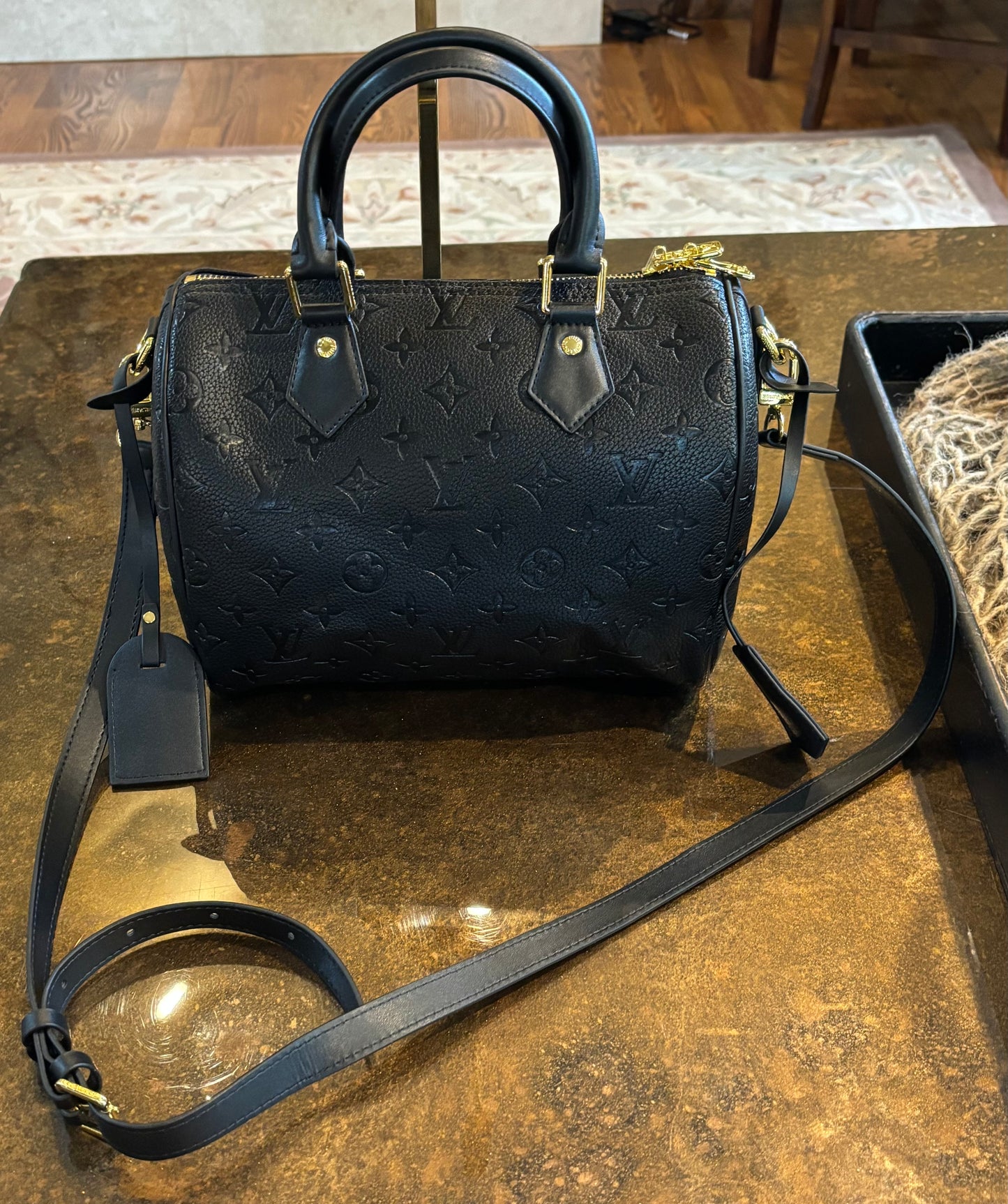 LV Small Black Crossbody Speedy