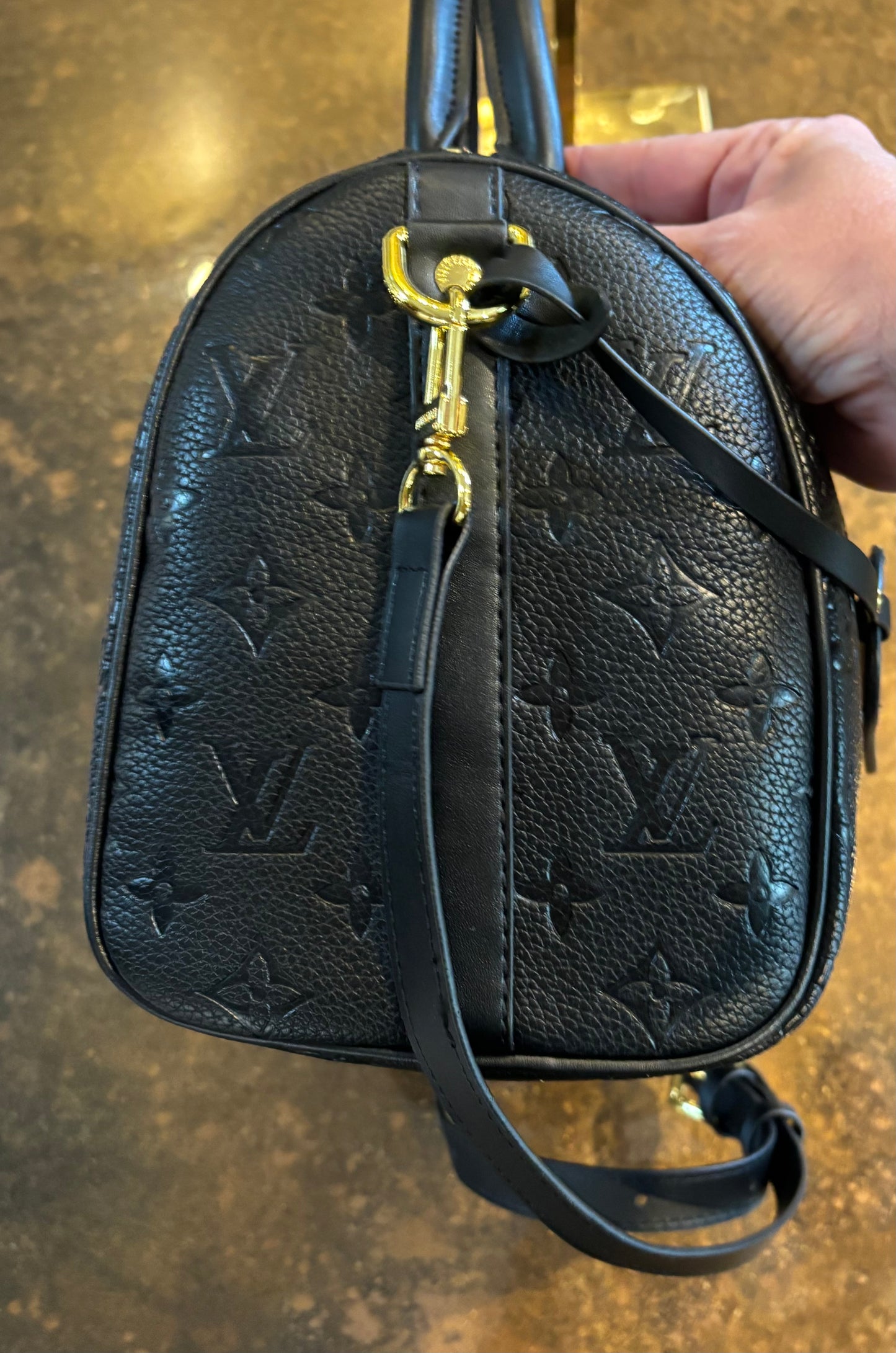 LV Small Black Crossbody Speedy