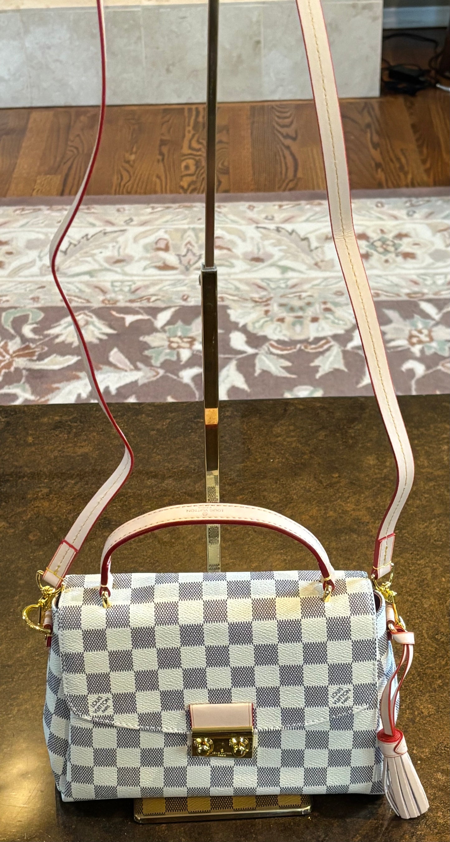 LV White Damier Crossbody