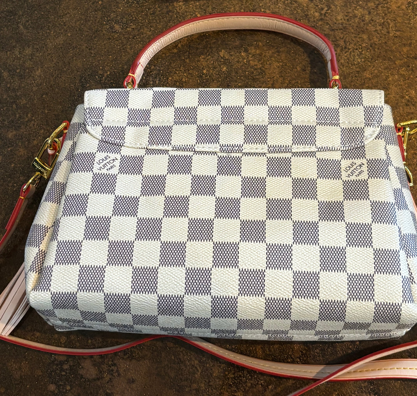 LV White Damier Crossbody