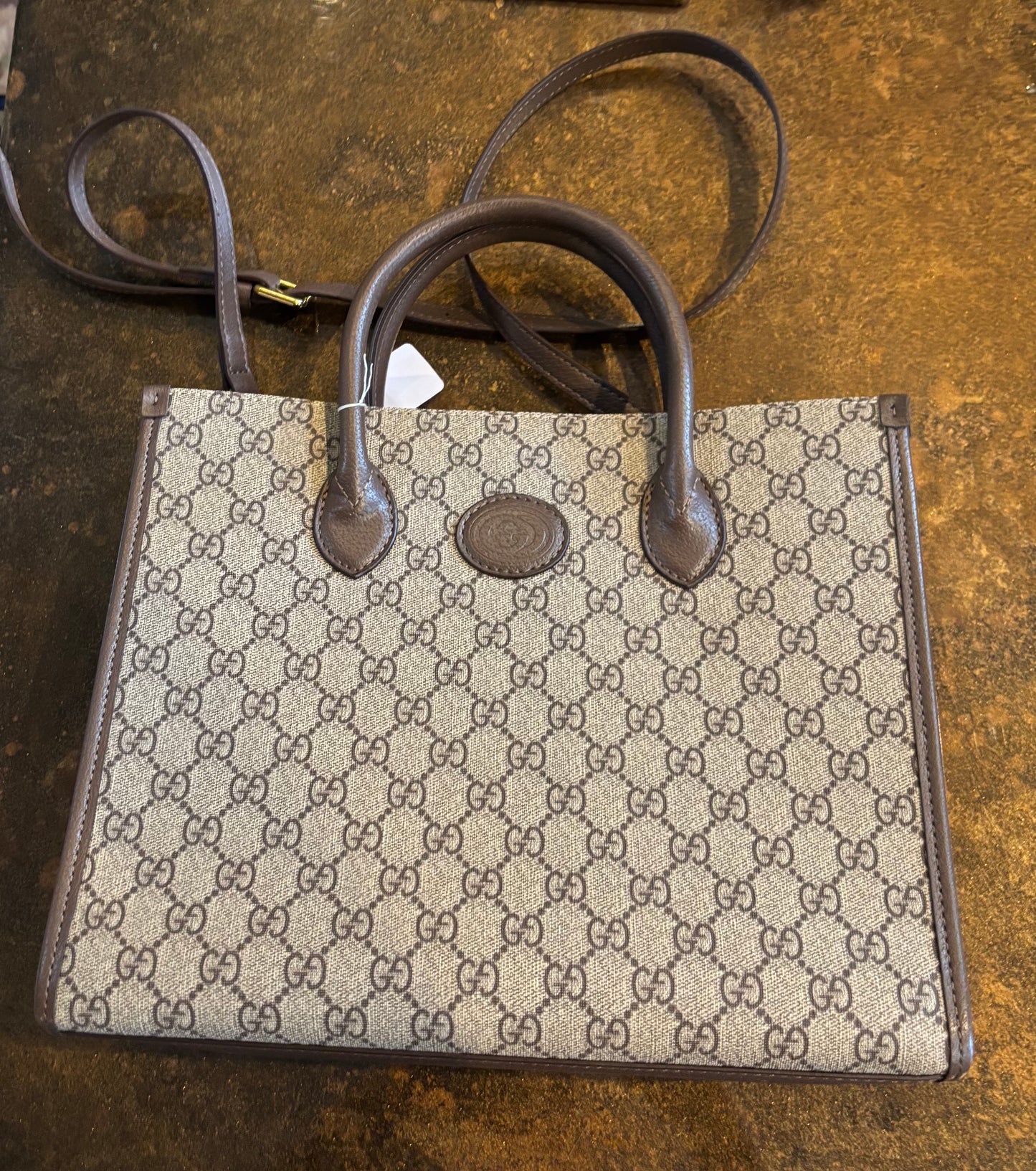Gucci Brown Mono Handle/Crossbody