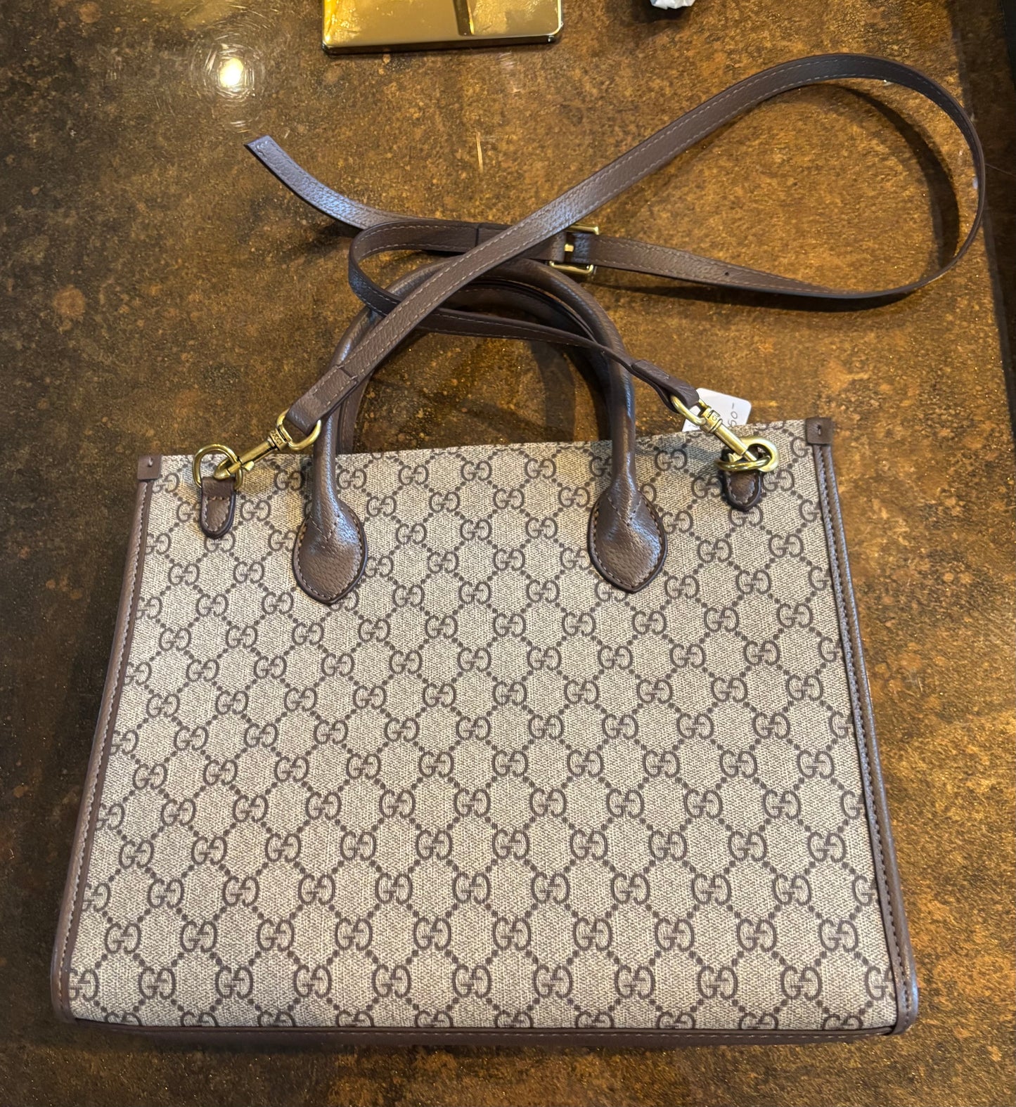 Gucci Brown Mono Handle/Crossbody