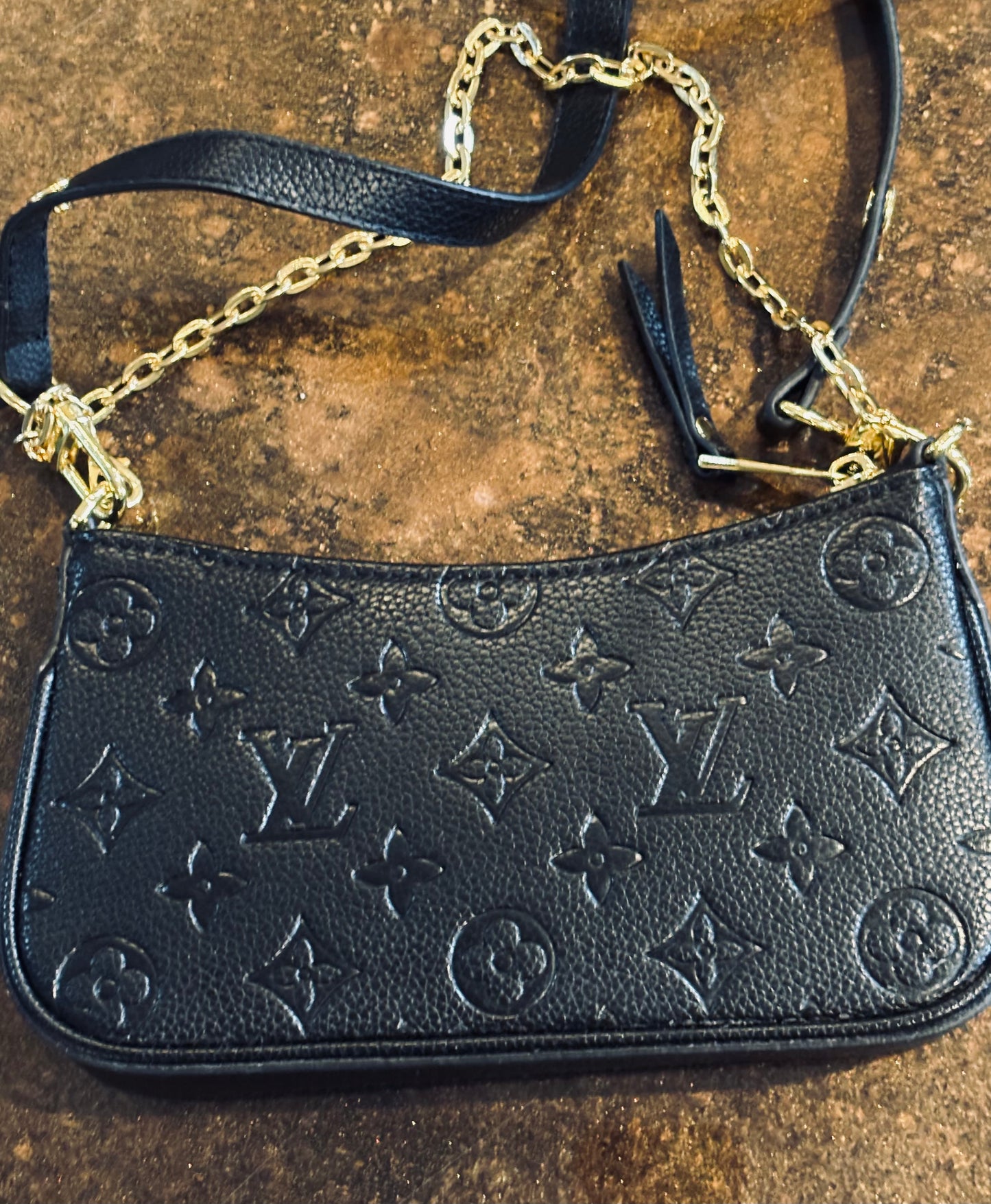 LV Black Zip Crossbody
