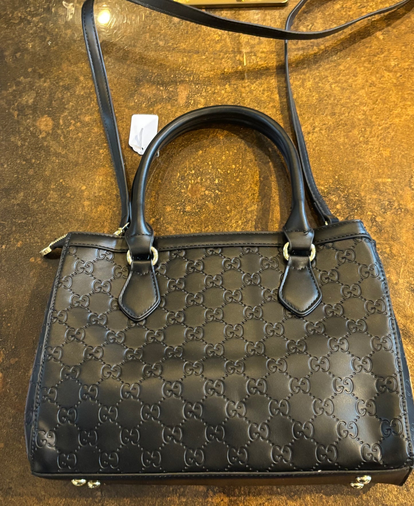 Gucci Black Mono Double Handle/Crossbody