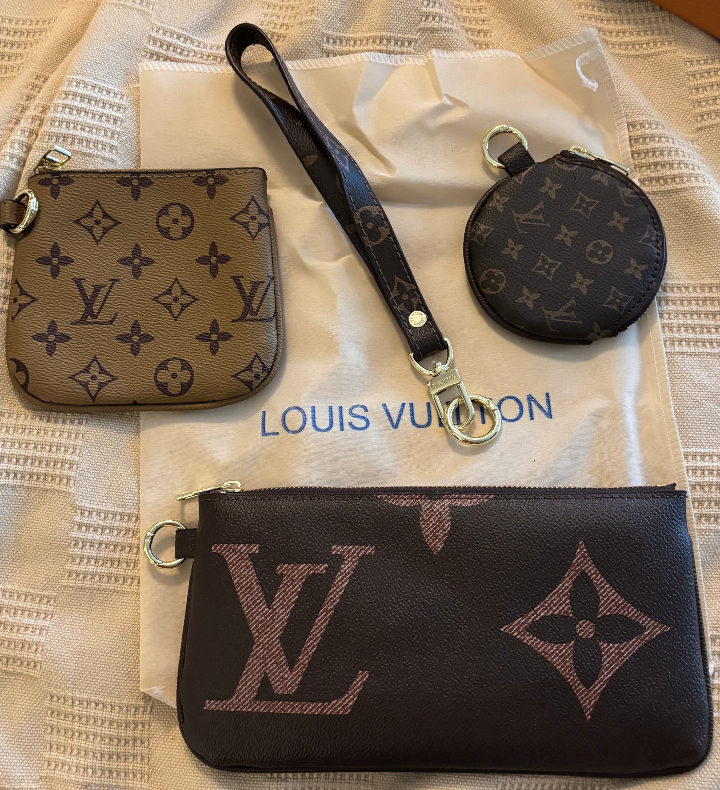 LV Zippered Pouch 3pc Set 2479
