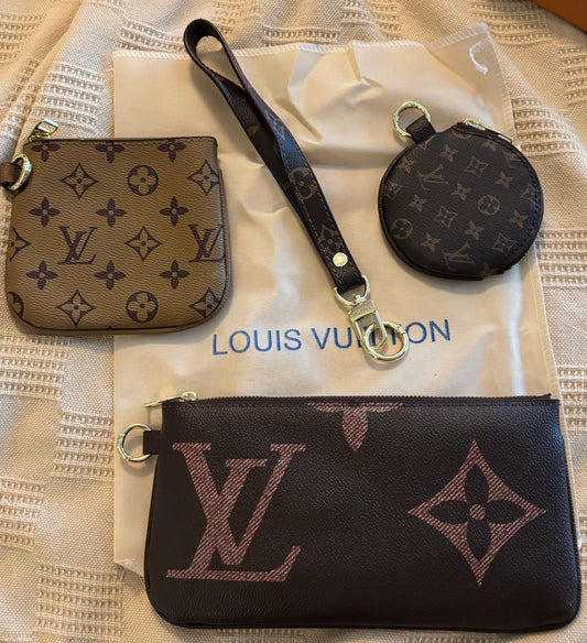 LV Zippered Pouch 3pc Set 2479