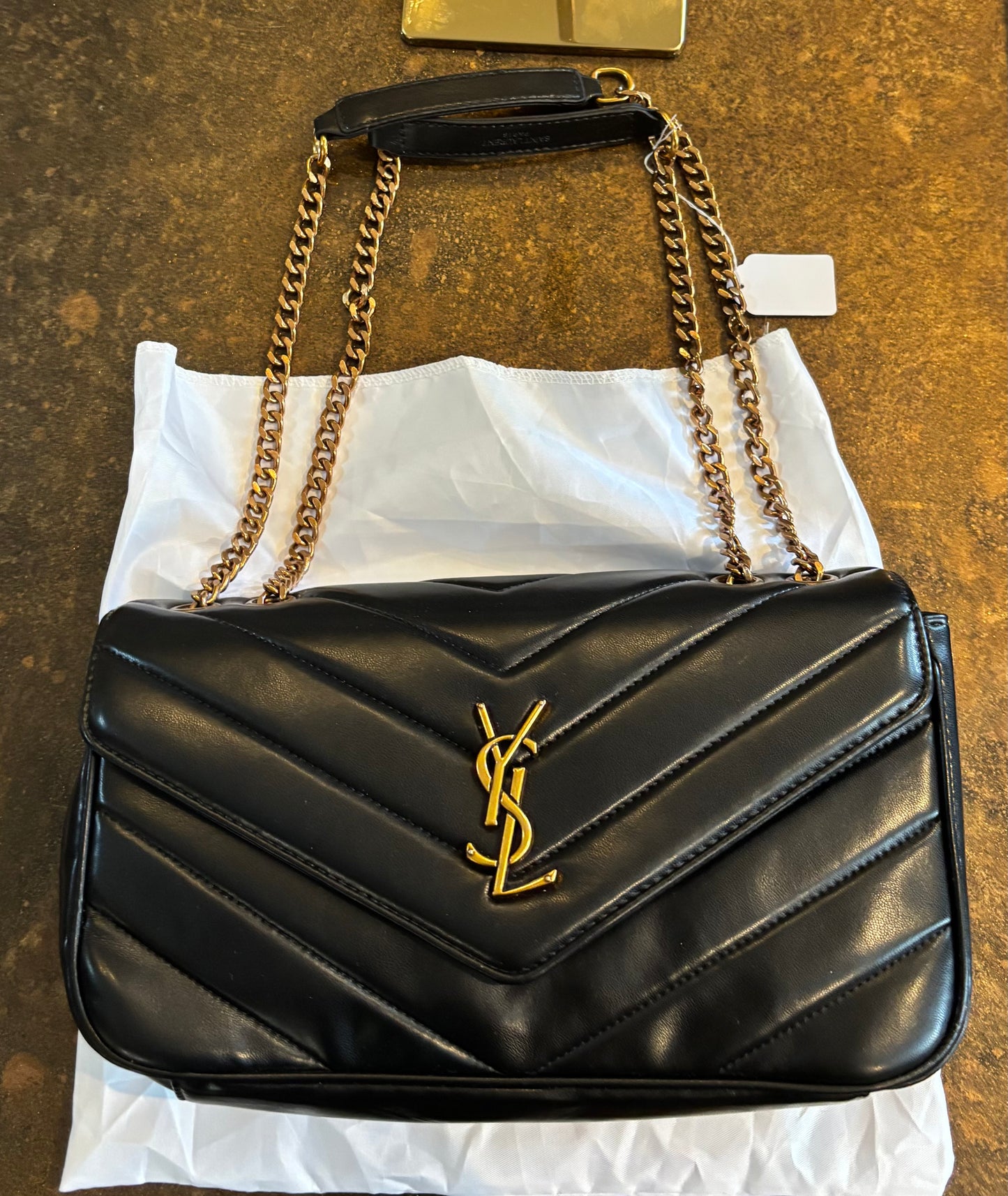 Black and Silver YSL Flap bag Regular or Crossbody