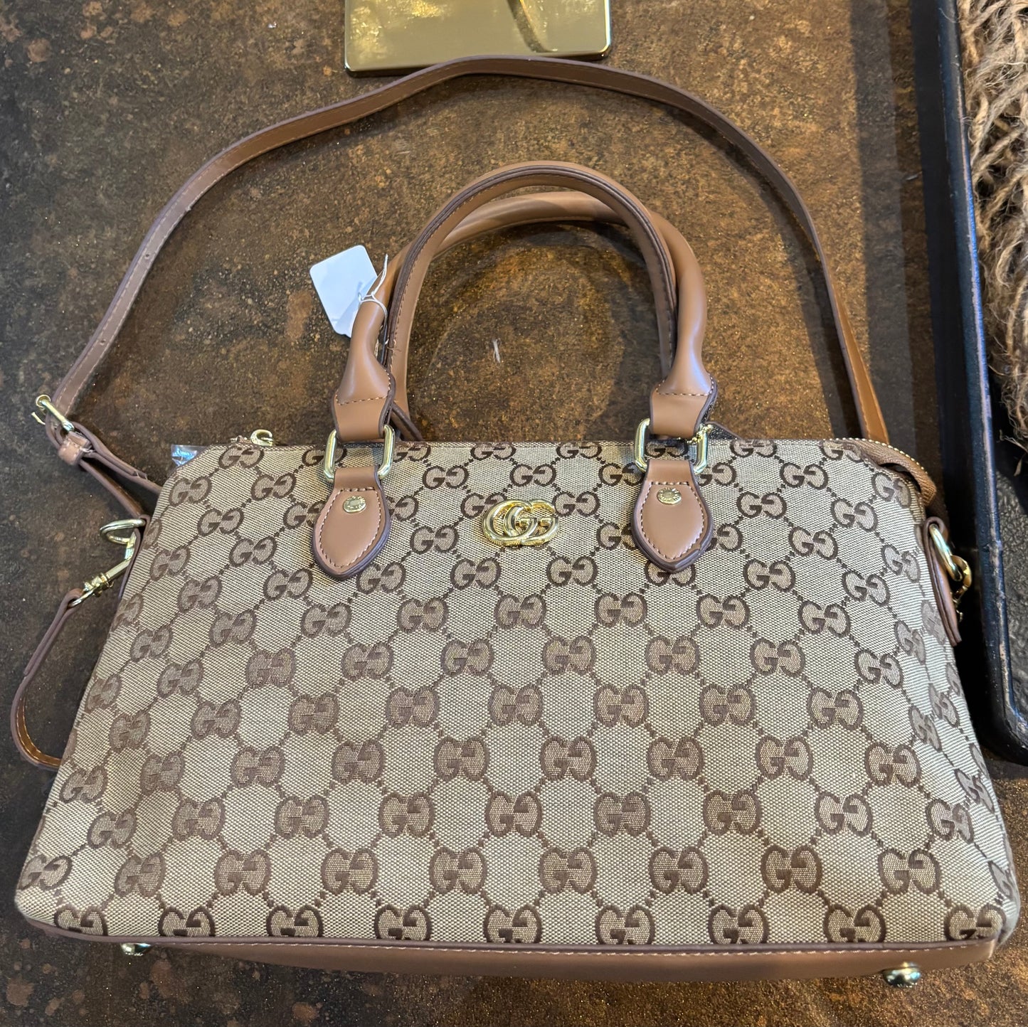 Gucci Med Mono Double Handle/Crossbody