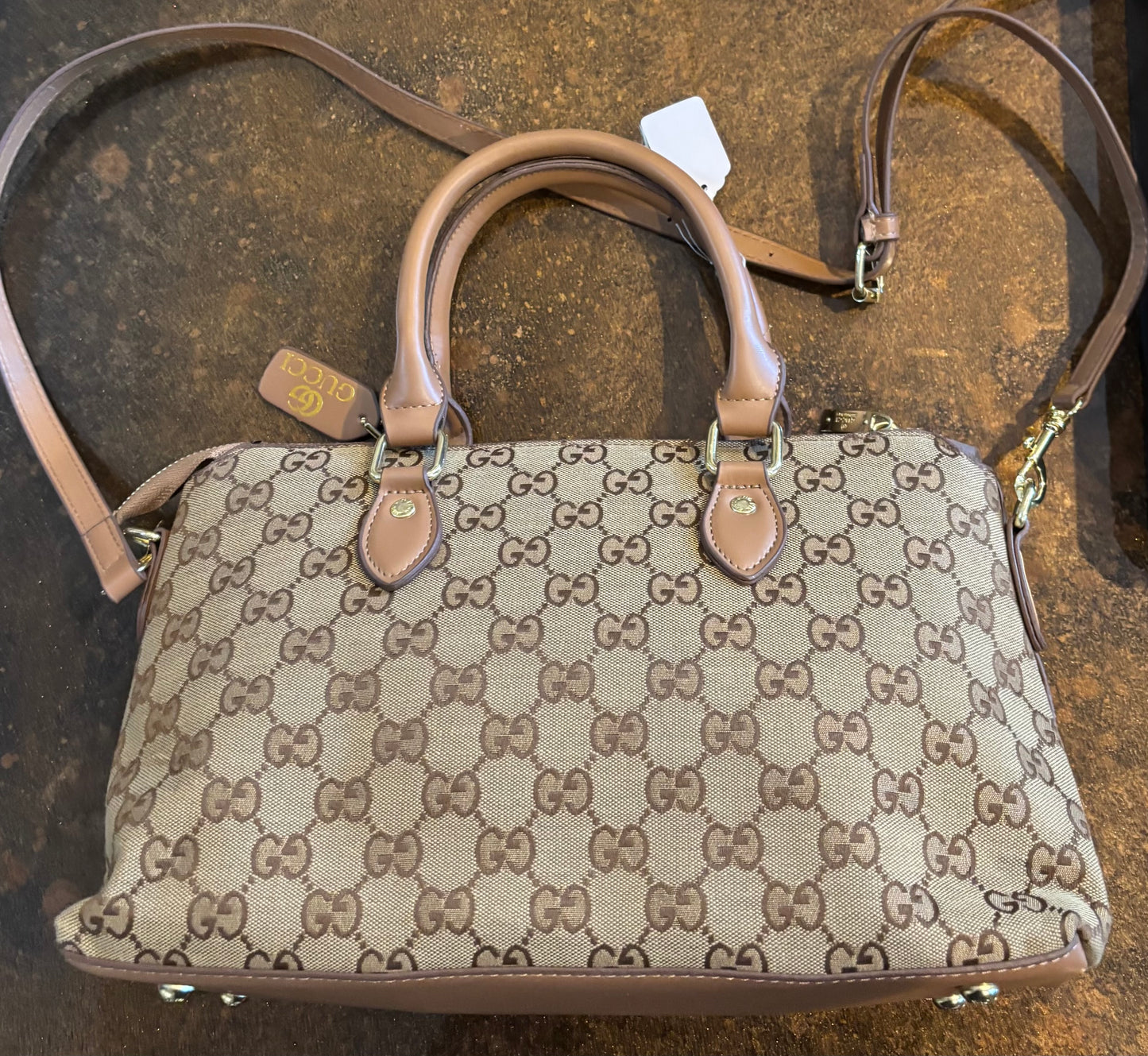 Gucci Med Mono Double Handle/Crossbody