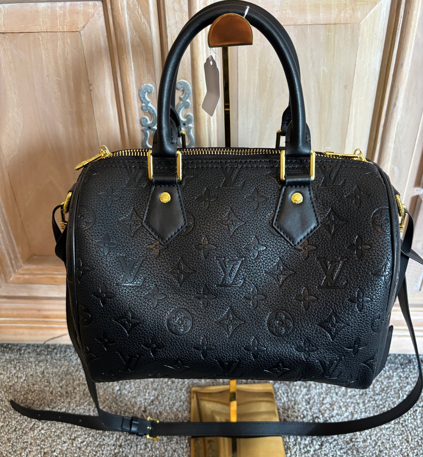LV Small Black Speedy Double Handle/Crossbody 2589