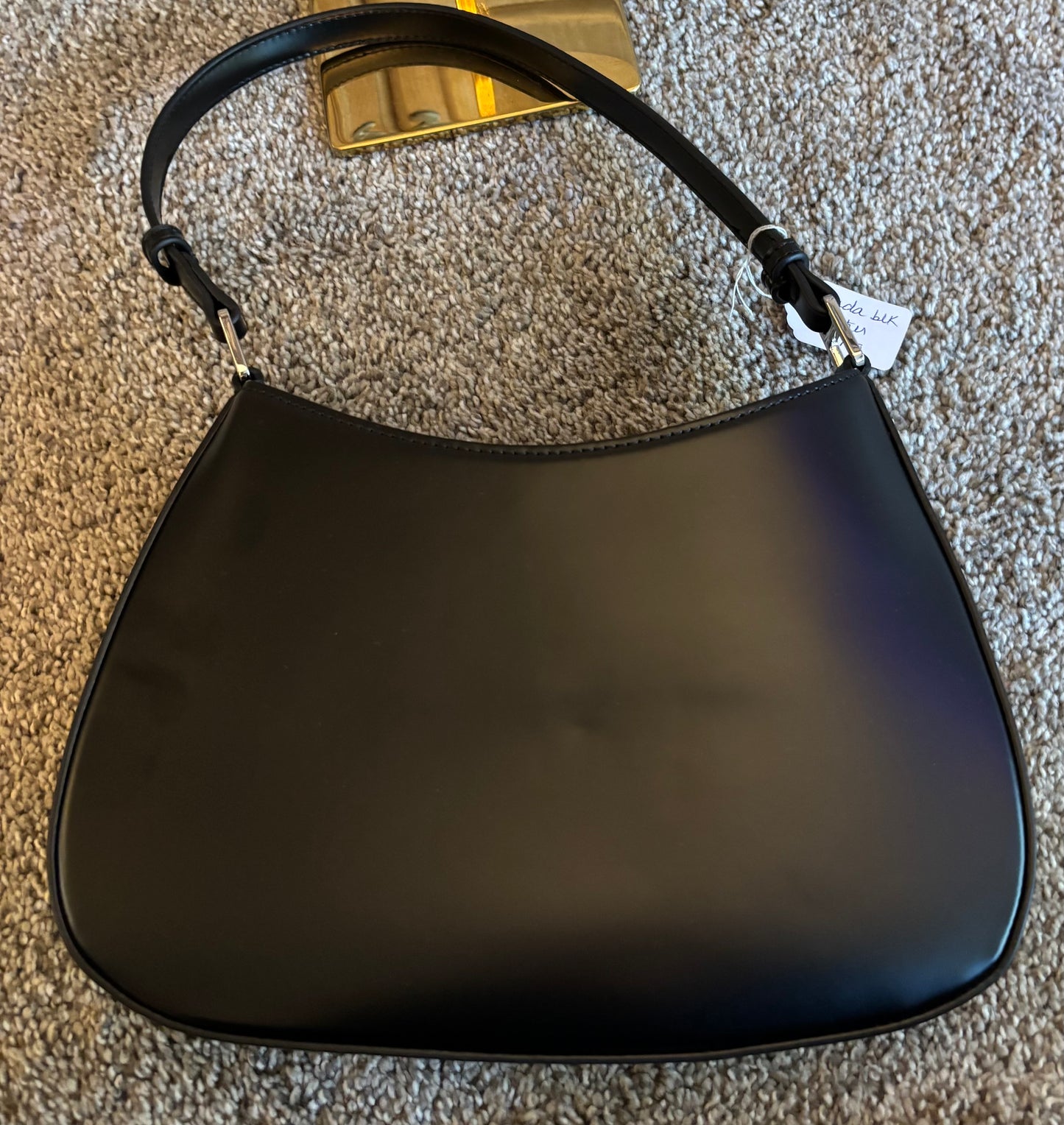 Prada black Leather shoulder Bag 2602