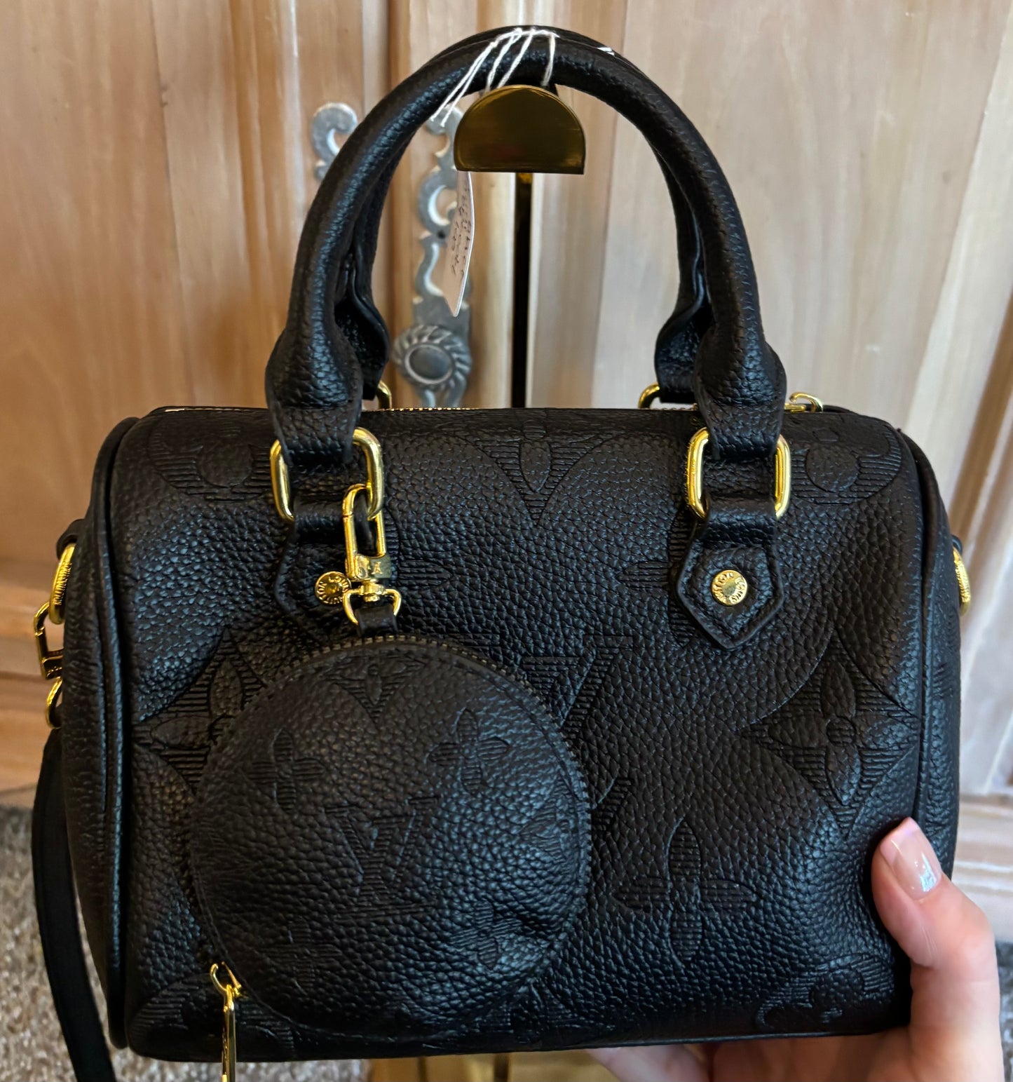 LV Black Mini Speedy Double Handle/Crossbody 2592