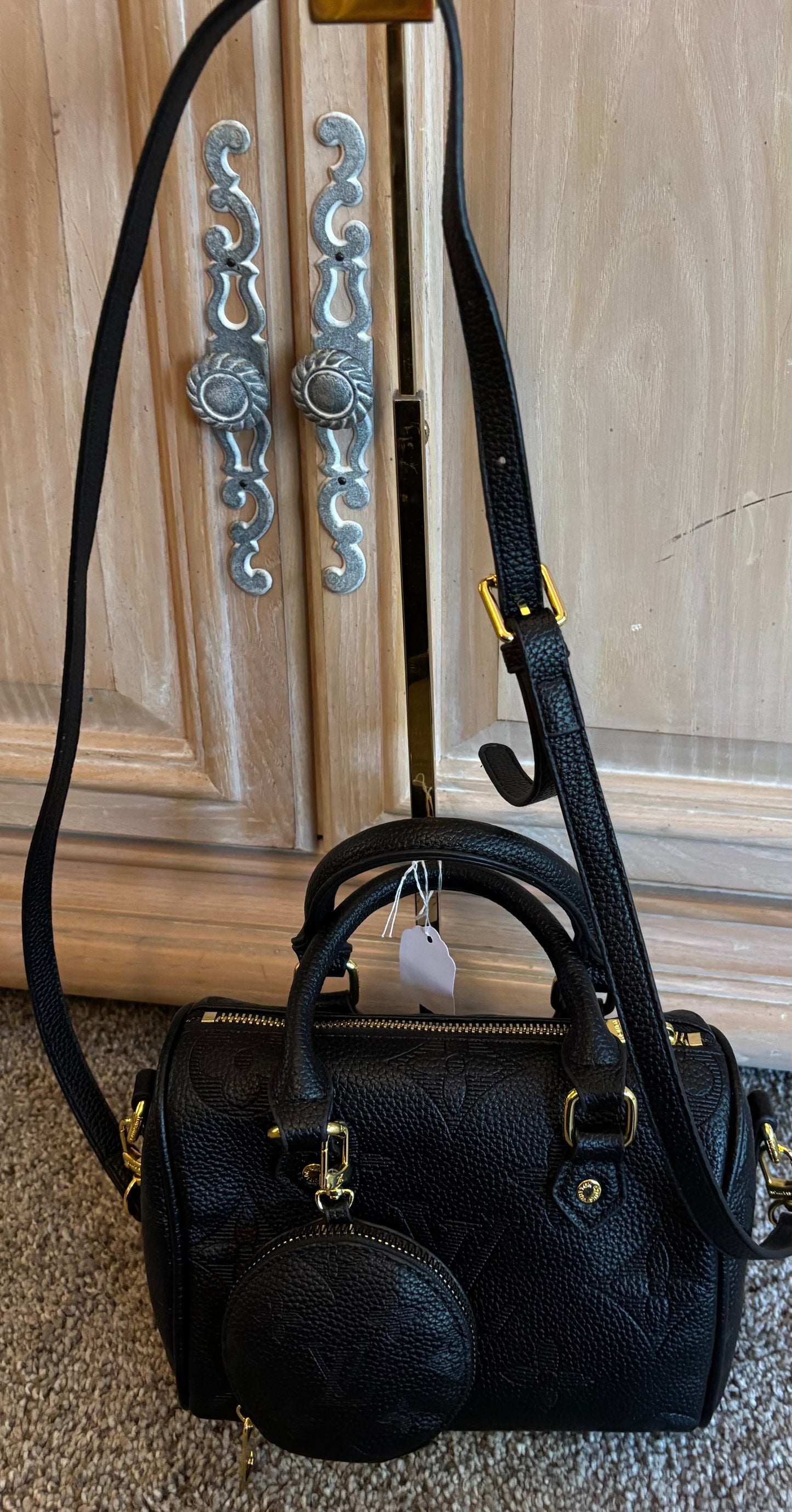 LV Black Mini Speedy Double Handle/Crossbody 2592