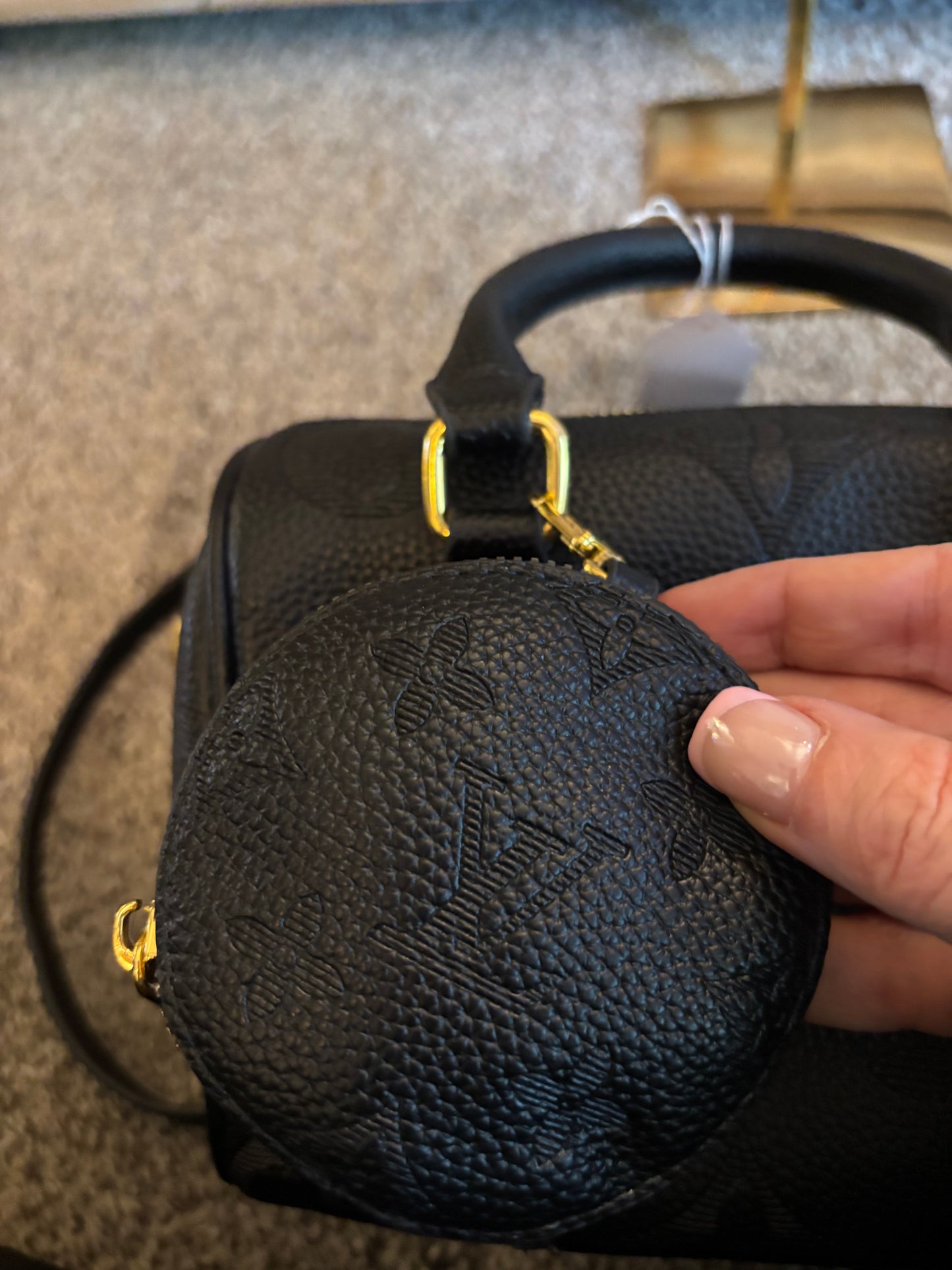 LV Black Mini Speedy Double Handle/Crossbody 2592
