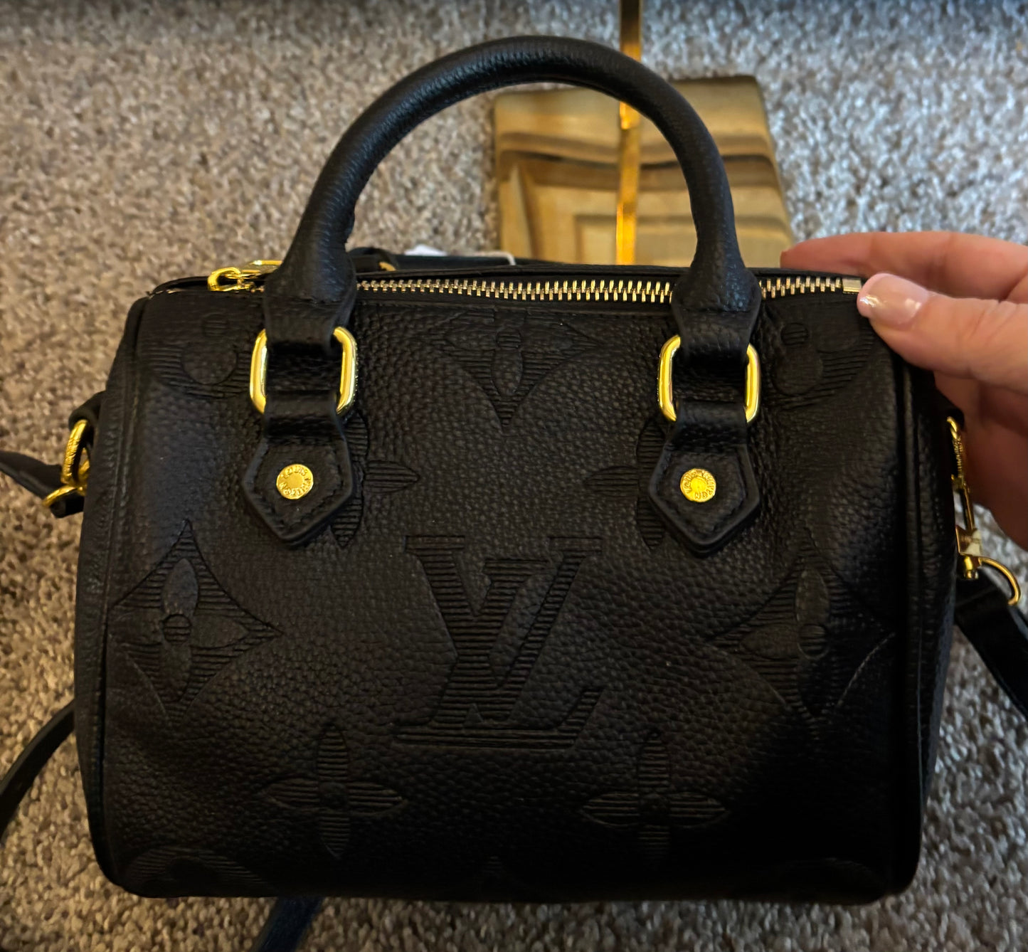 LV Black Mini Speedy Double Handle/Crossbody 2592