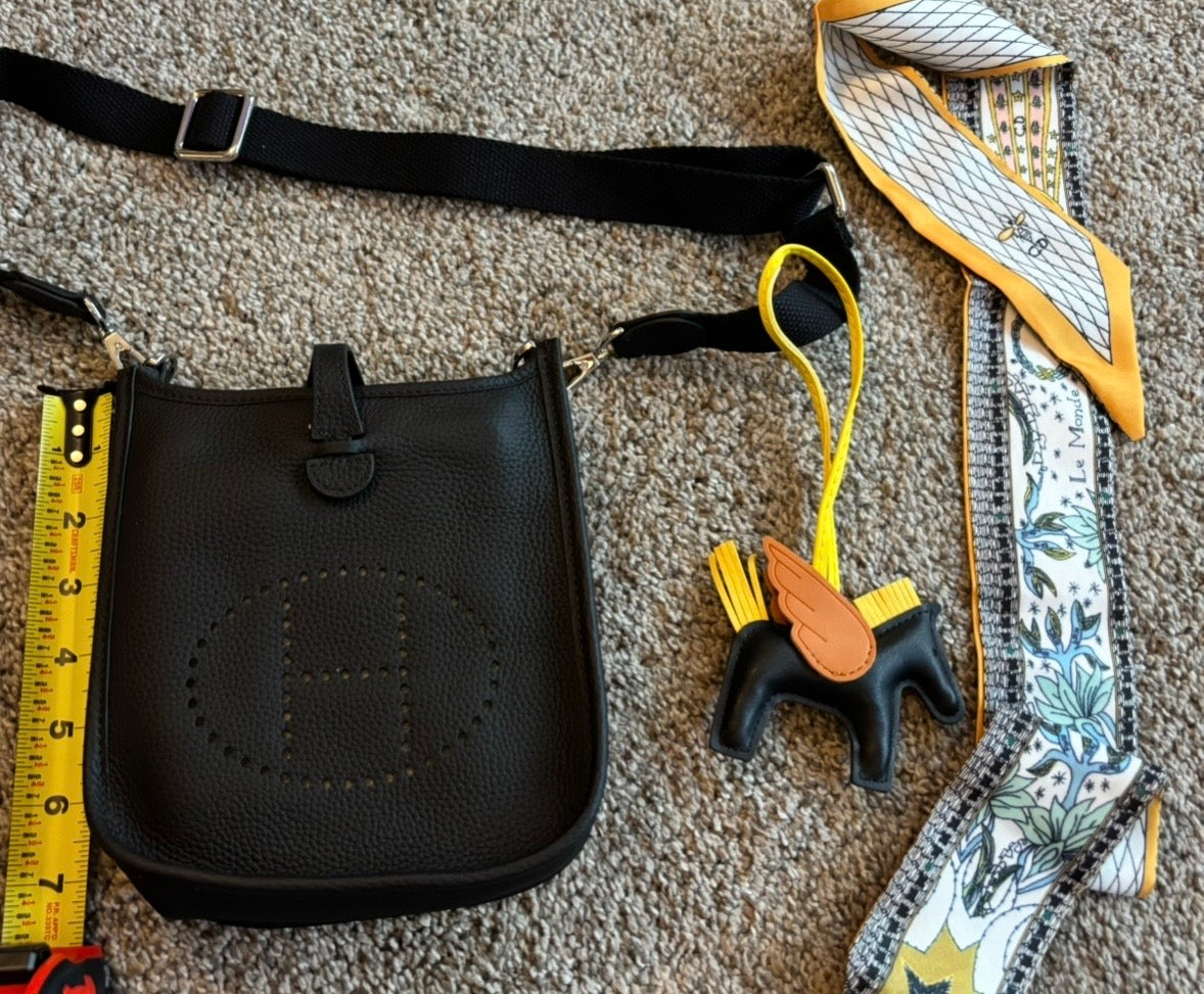 Hermes Leather Crossbody Black Small 2634