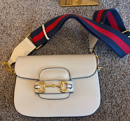 Gucci White Horsebit Shoulder Bag/Crossbody 2600