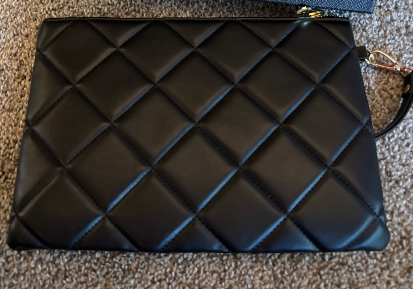 Chanel Large Black Zippered Clutch 2603
