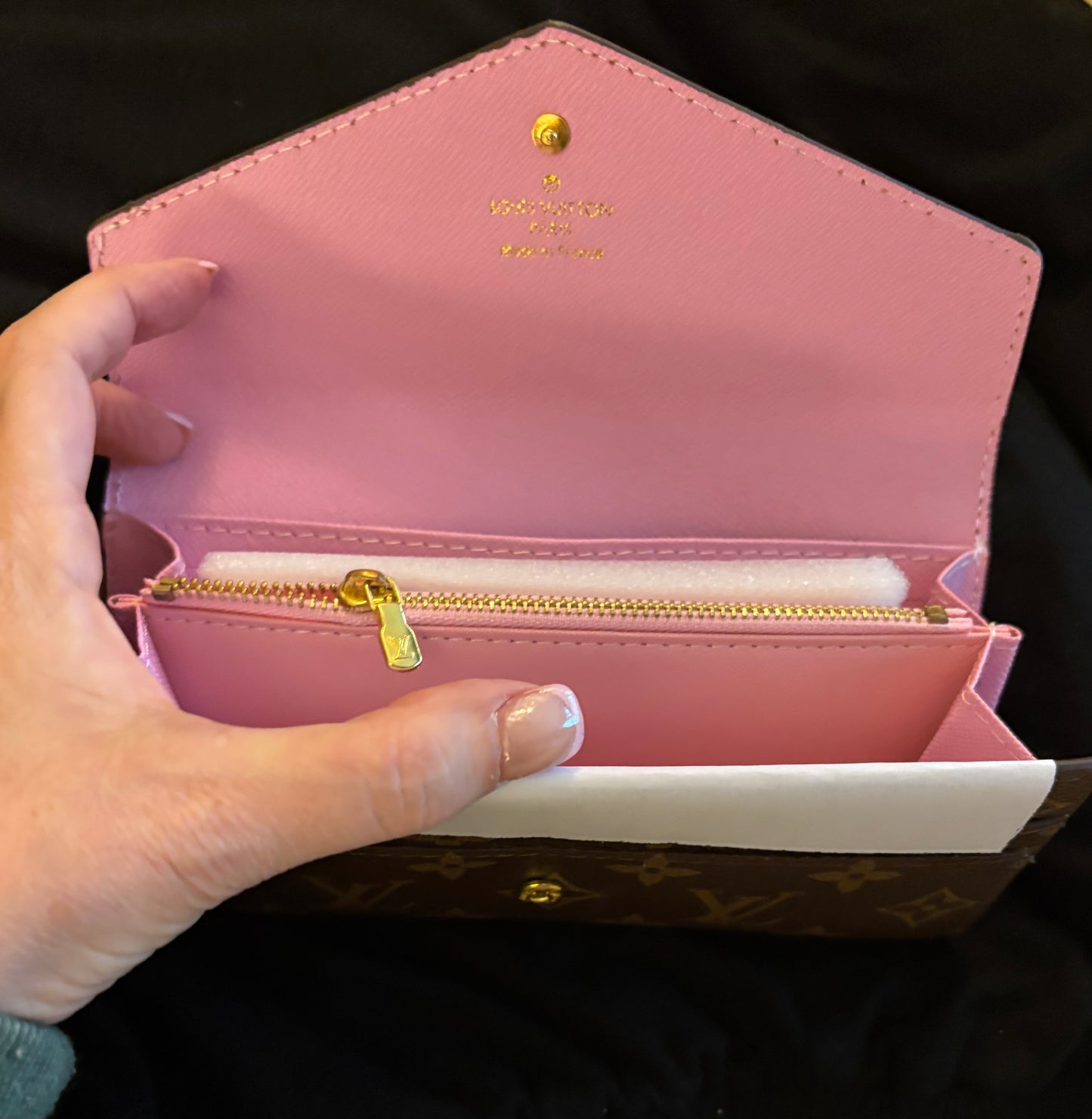 LV Mono/Light Pink large Wallet 2606