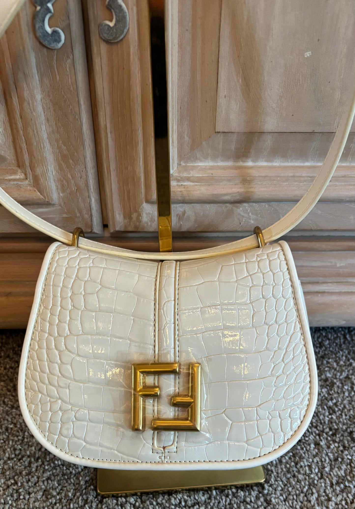 Fendi White Clutch/Crossbody 2609