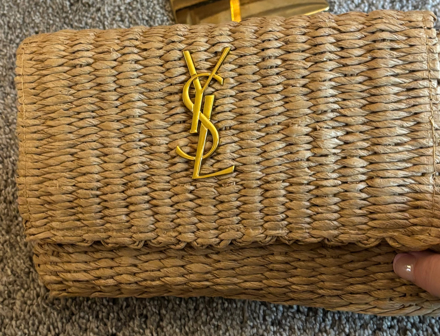 YSL Rattan Crossbody Purse 2617