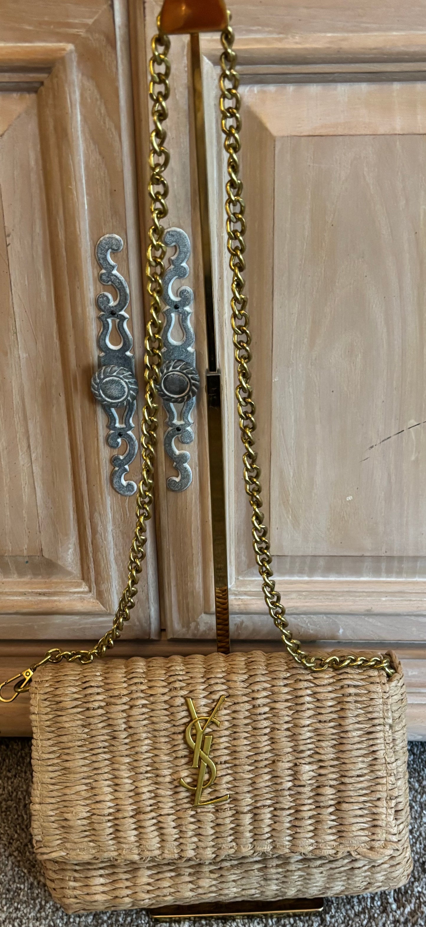 YSL Rattan Crossbody Purse 2617