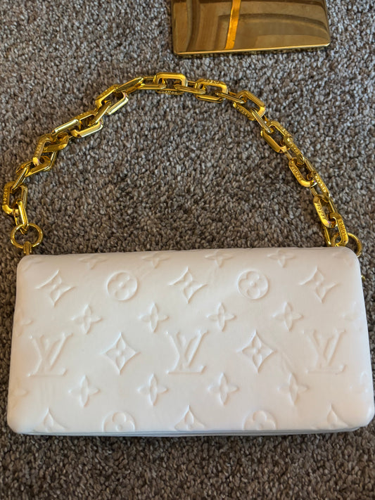 LV White Pochette Coussin 2616