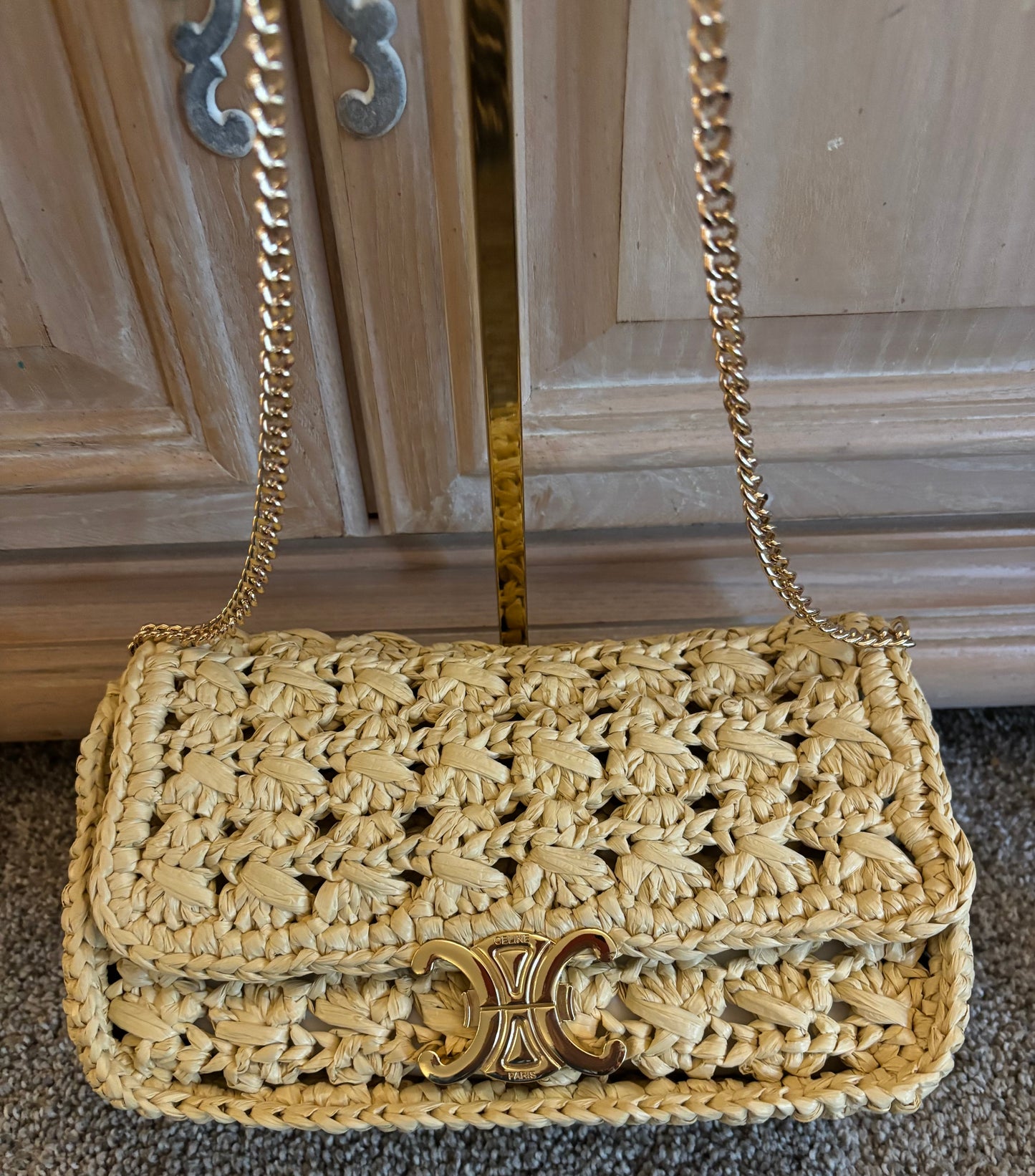 Celine Rattan Clutch/Shoulder Bag 2625