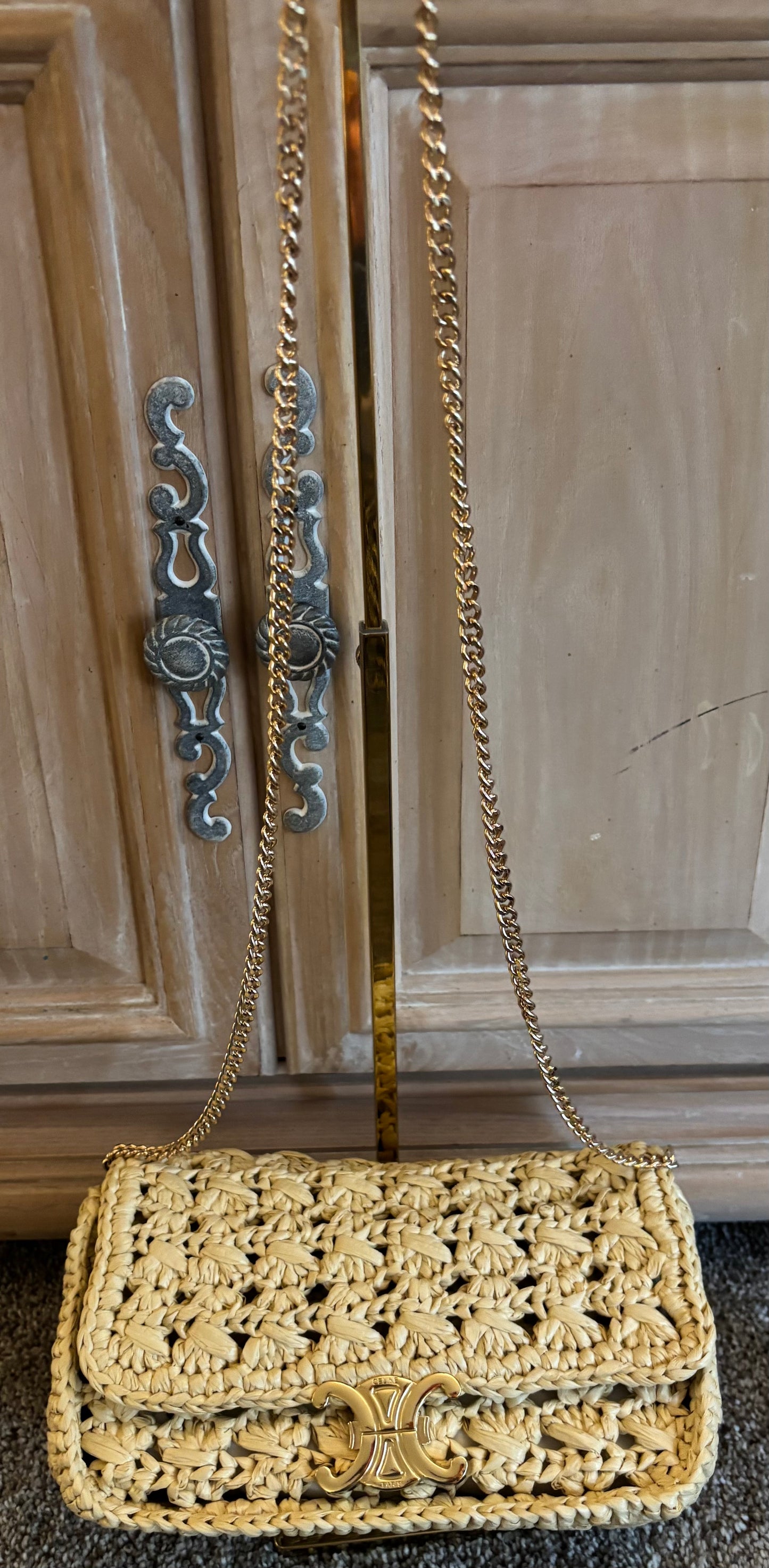 Celine Rattan Clutch/Shoulder Bag 2625