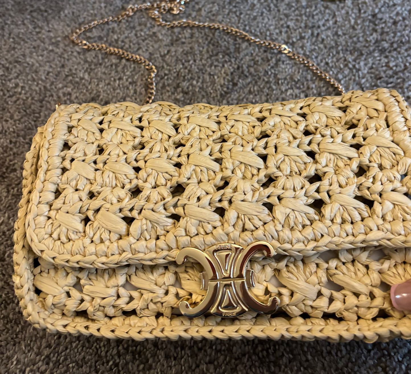 Celine Rattan Clutch/Shoulder Bag 2625