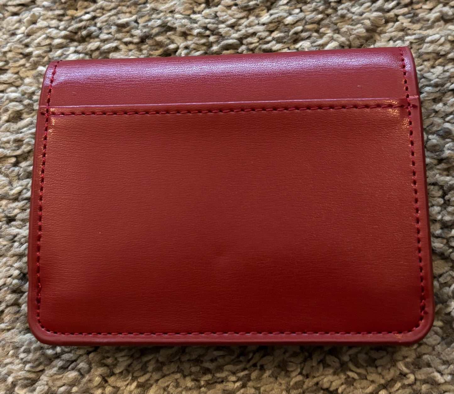 Celine Deep Red Small Leather Snap Wallet 2643