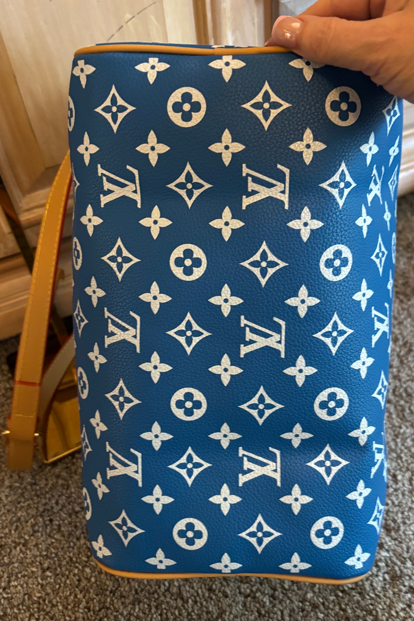 LV Blue Speedy Double Handle/Crossbody 2640