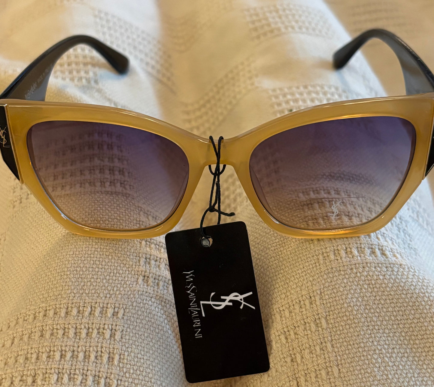 YSL Golden Tan Frame Black Sides 2645