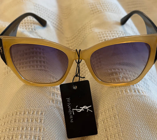 YSL Golden Tan Frame Black Sides 2645