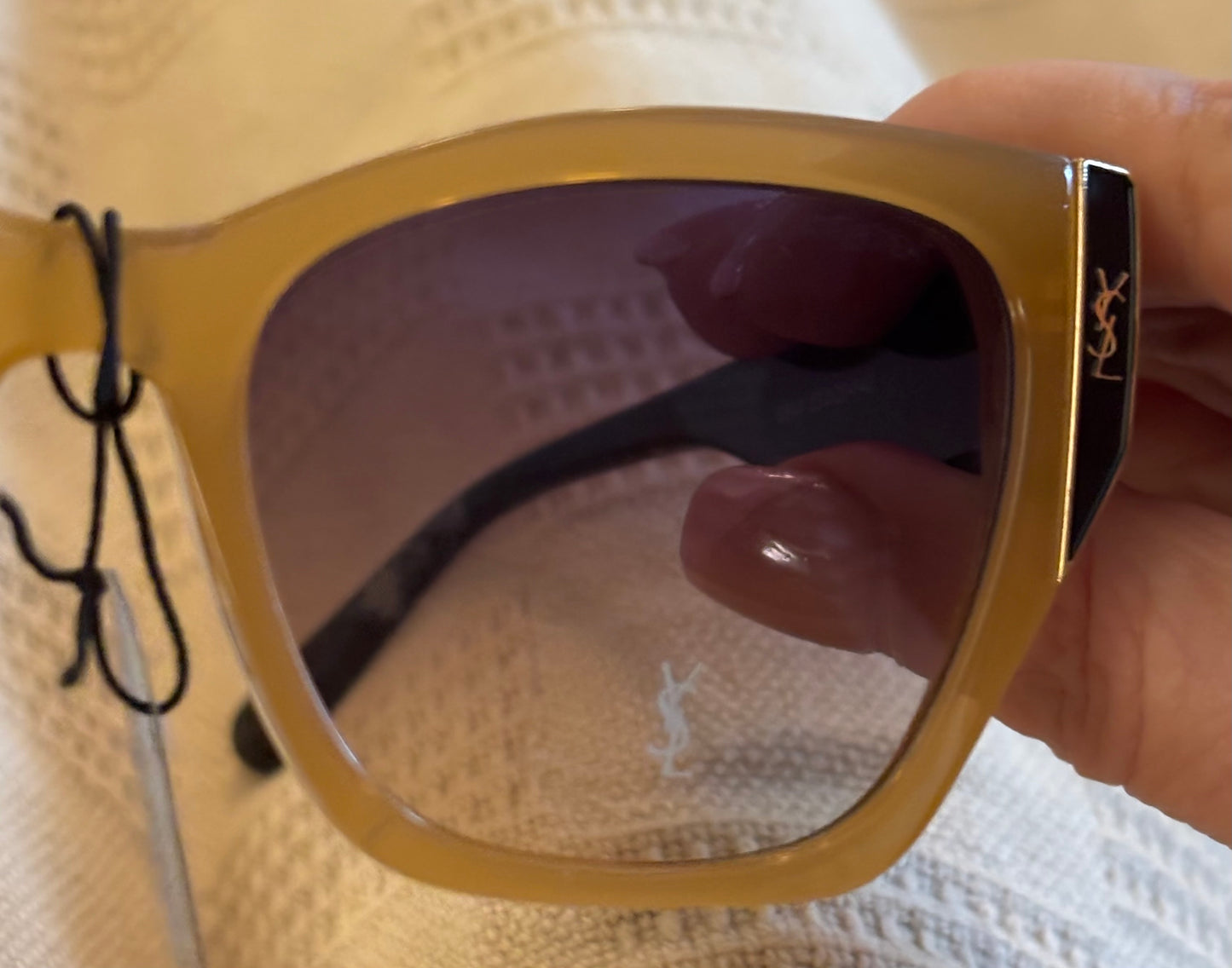 YSL Golden Tan Frame Black Sides 2645