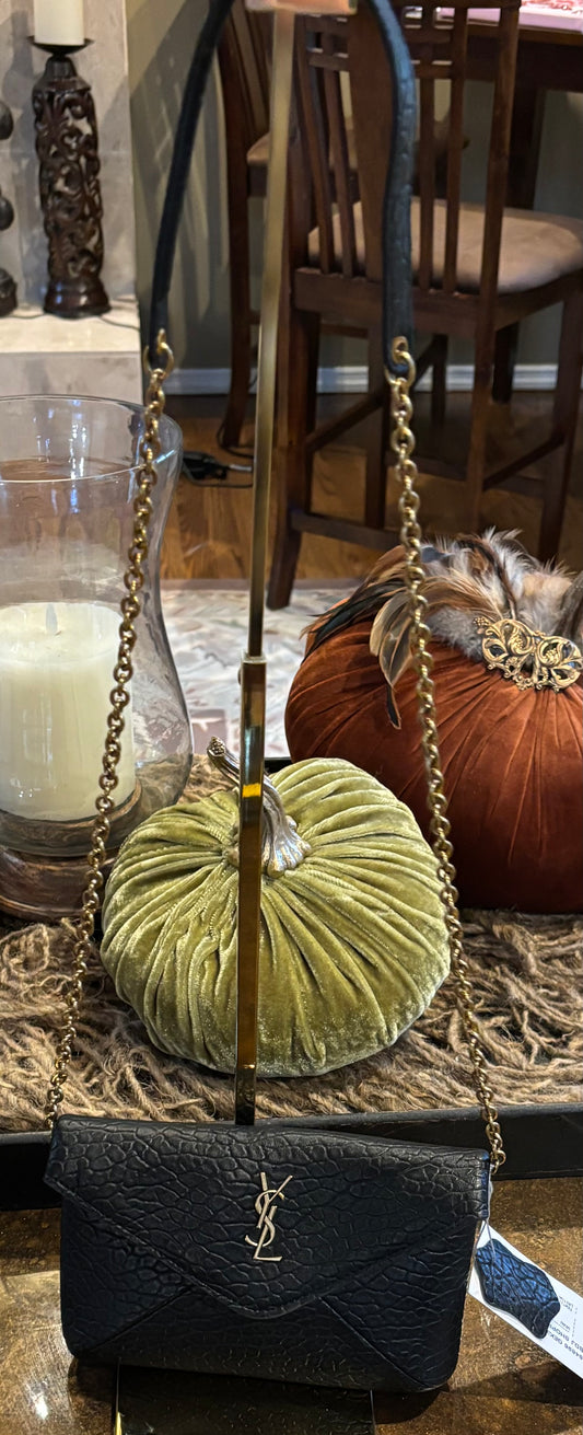 YSL Black Flap Leather Crossbody