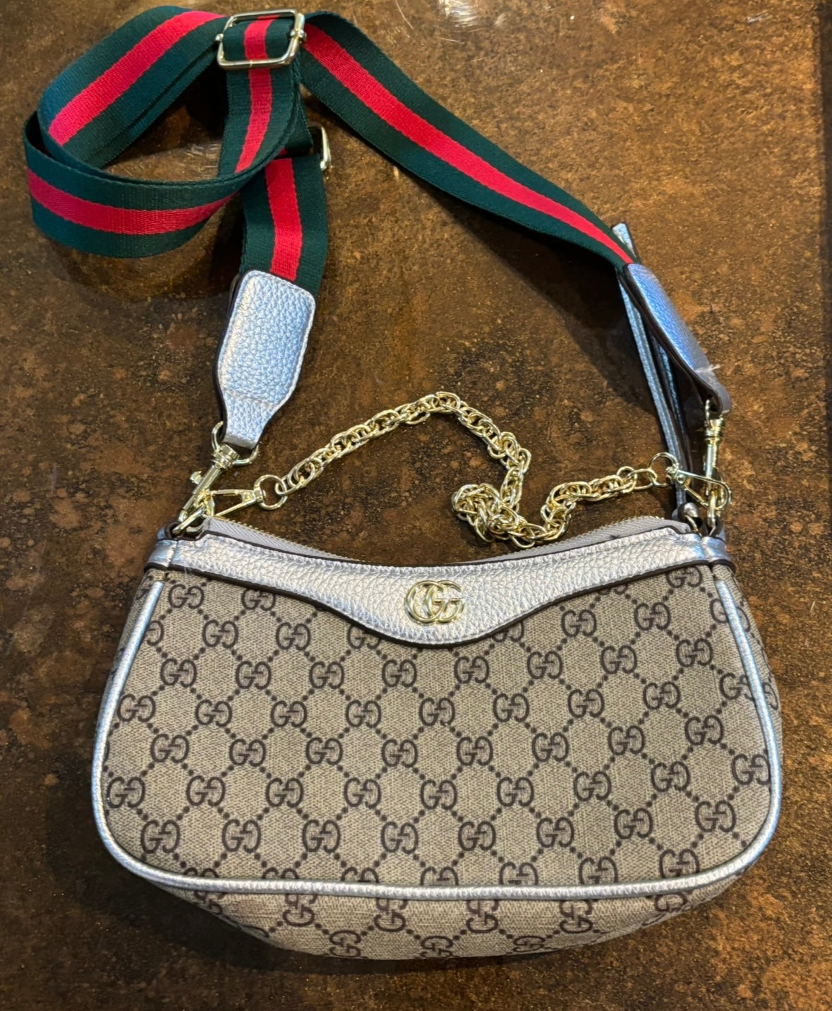 Gucci Small Mono Silver trim Crossbody