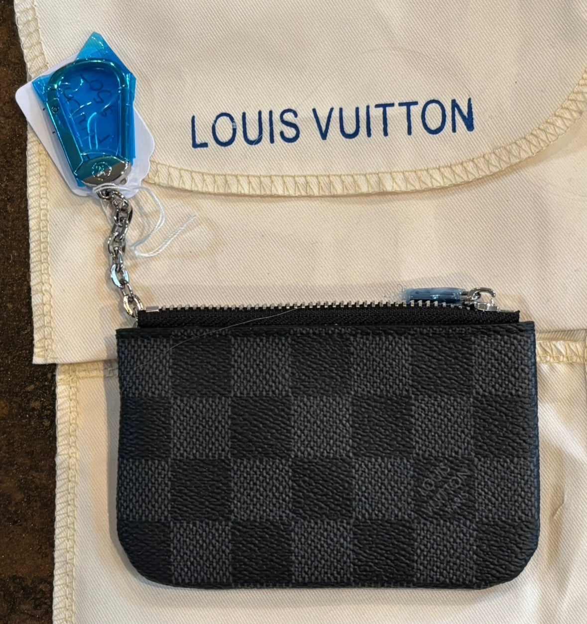 LV Damier Zippered Key Pouch