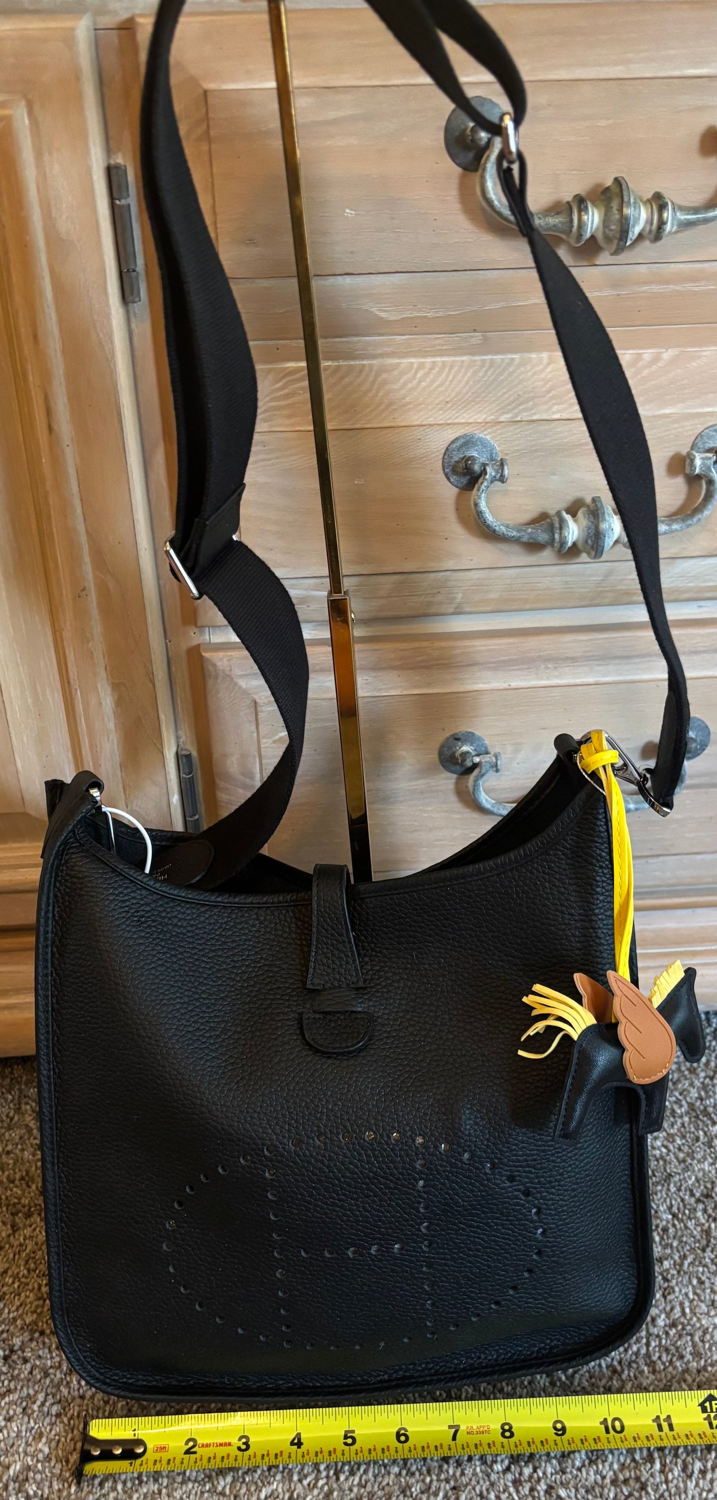 Hermes Sft Blak Leather Shoulder Bag 2654