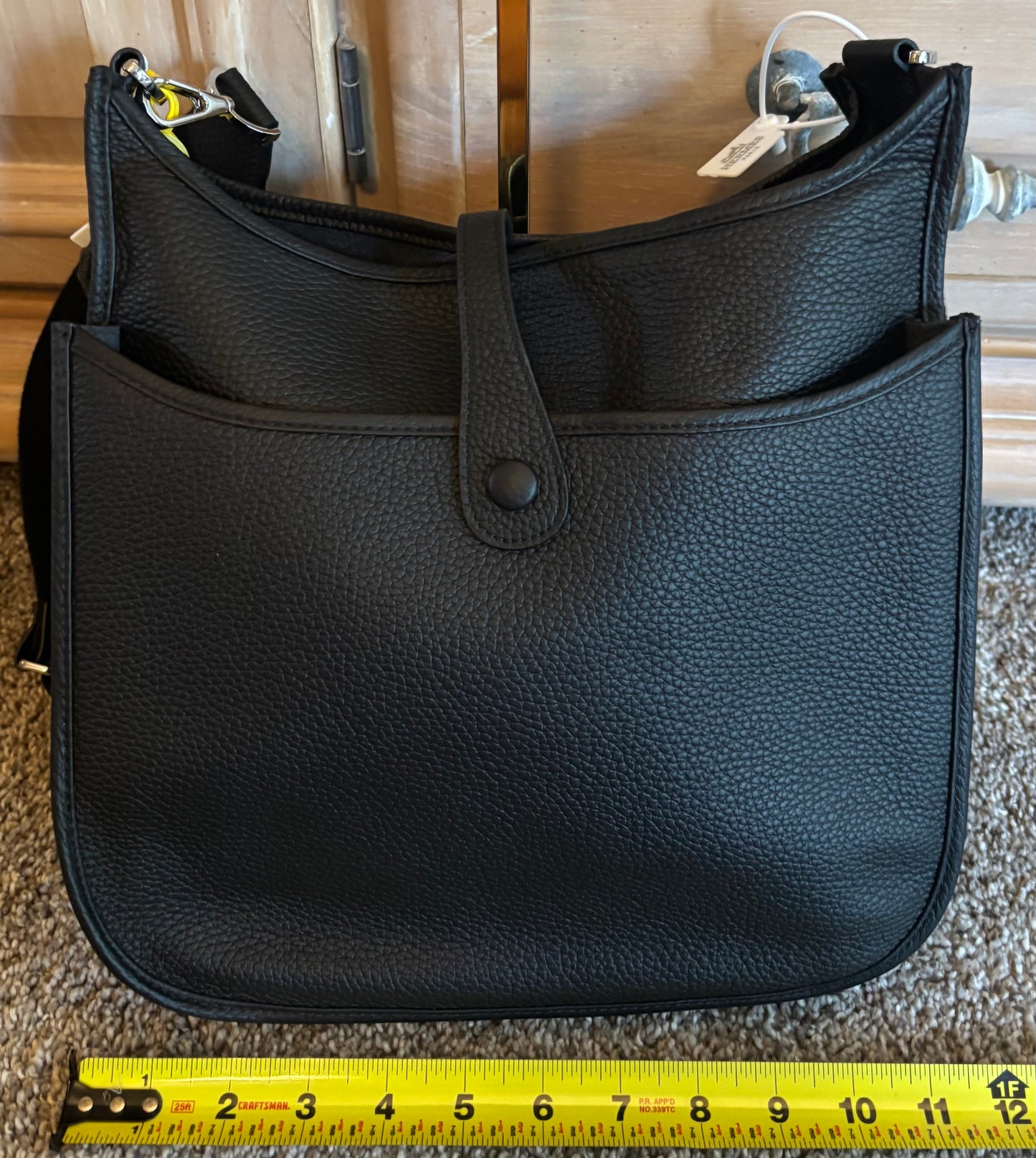 Hermes Sft Blak Leather Shoulder Bag 2654
