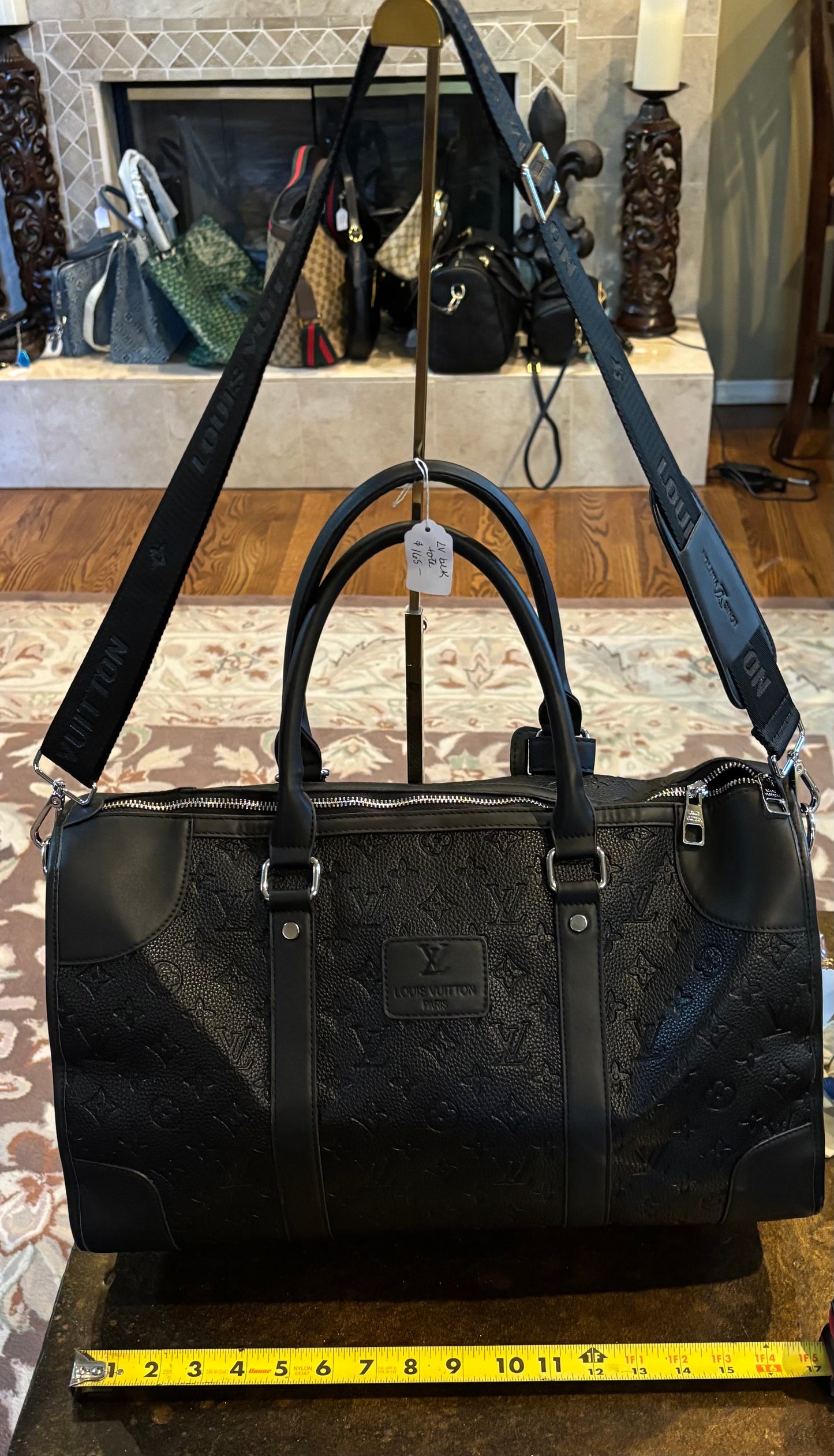 LV Black Leather Small Duffle