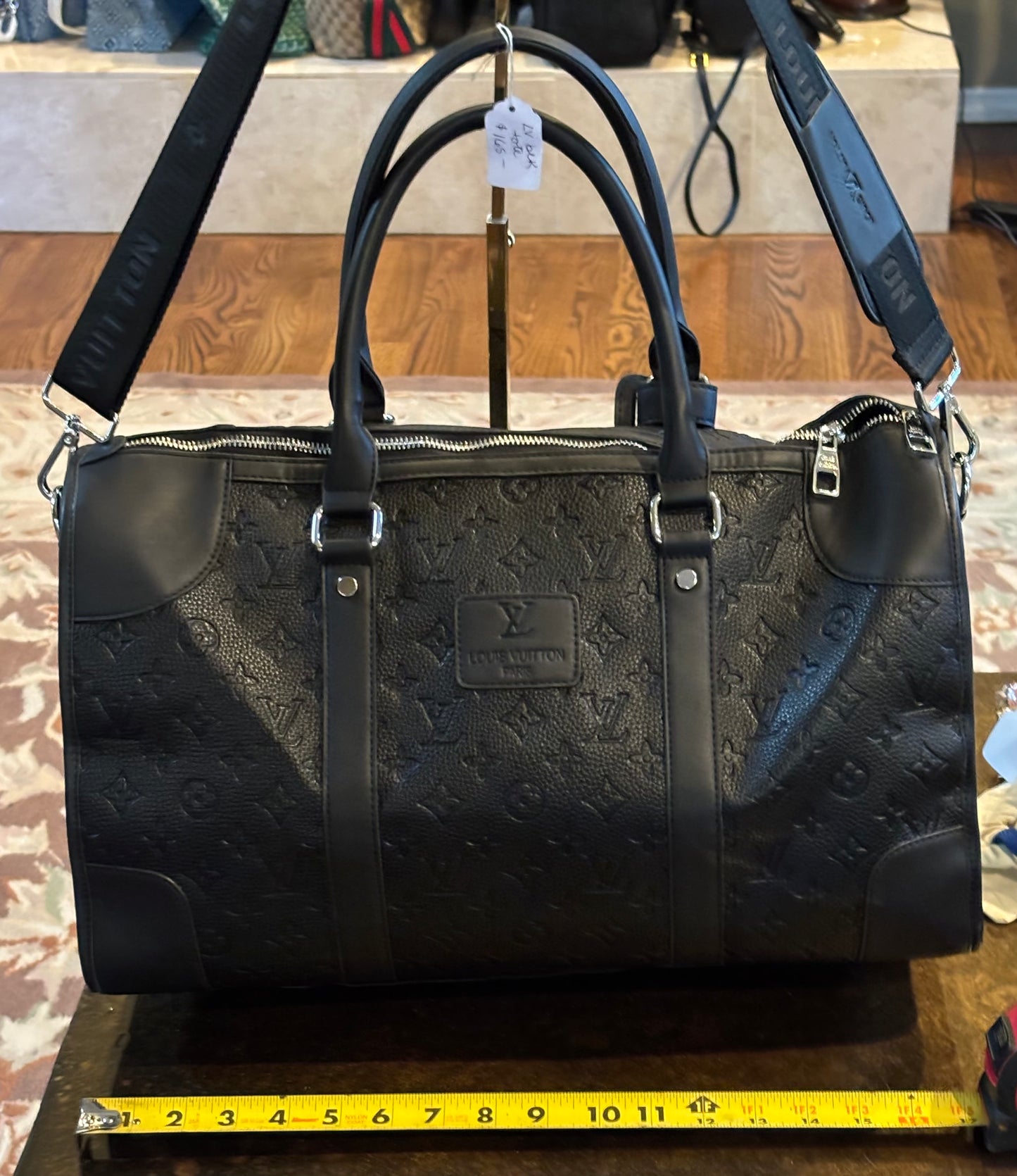 LV Black Leather Small Duffle